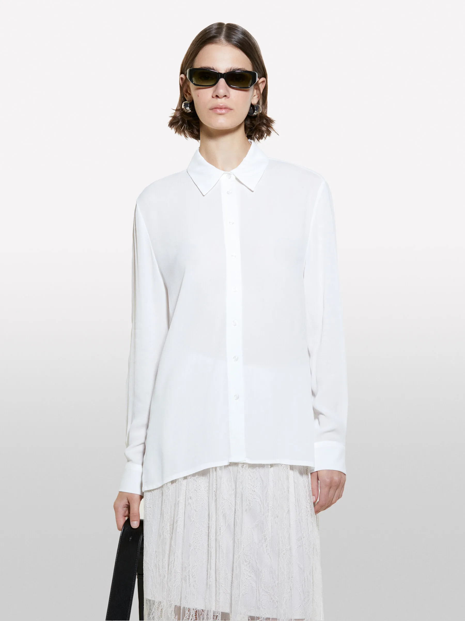 Camicia bianca 100% viscosa over fit
