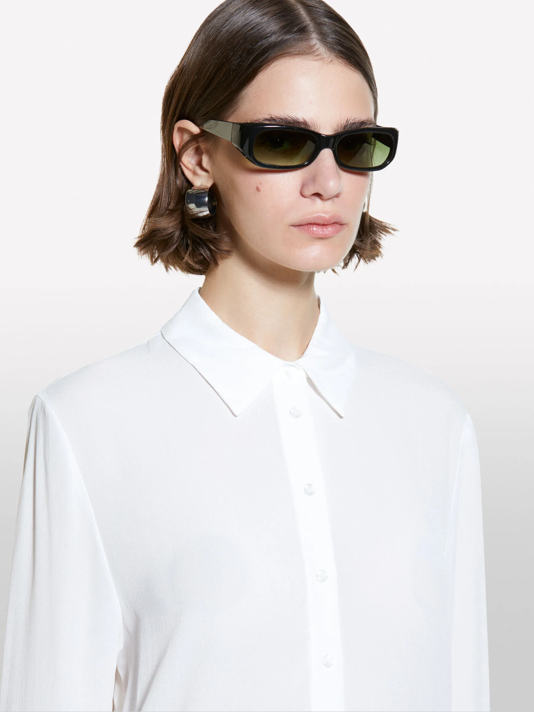 Camicia bianca 100% viscosa over fit