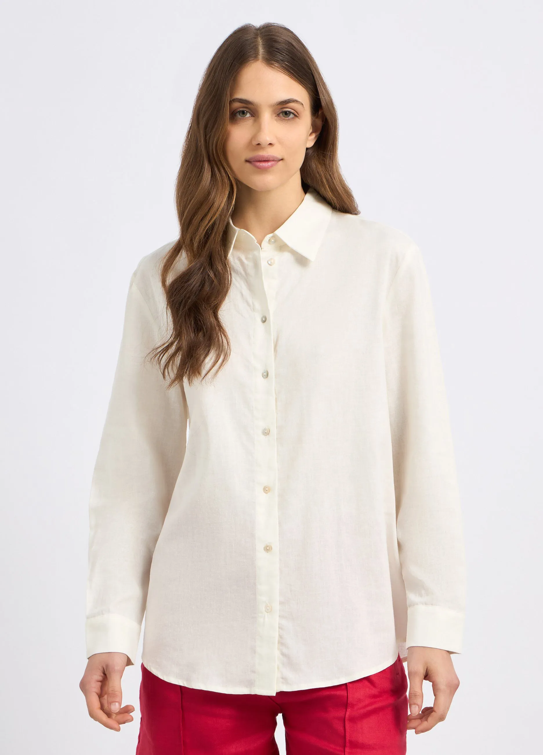 Camicia in misto lino donna