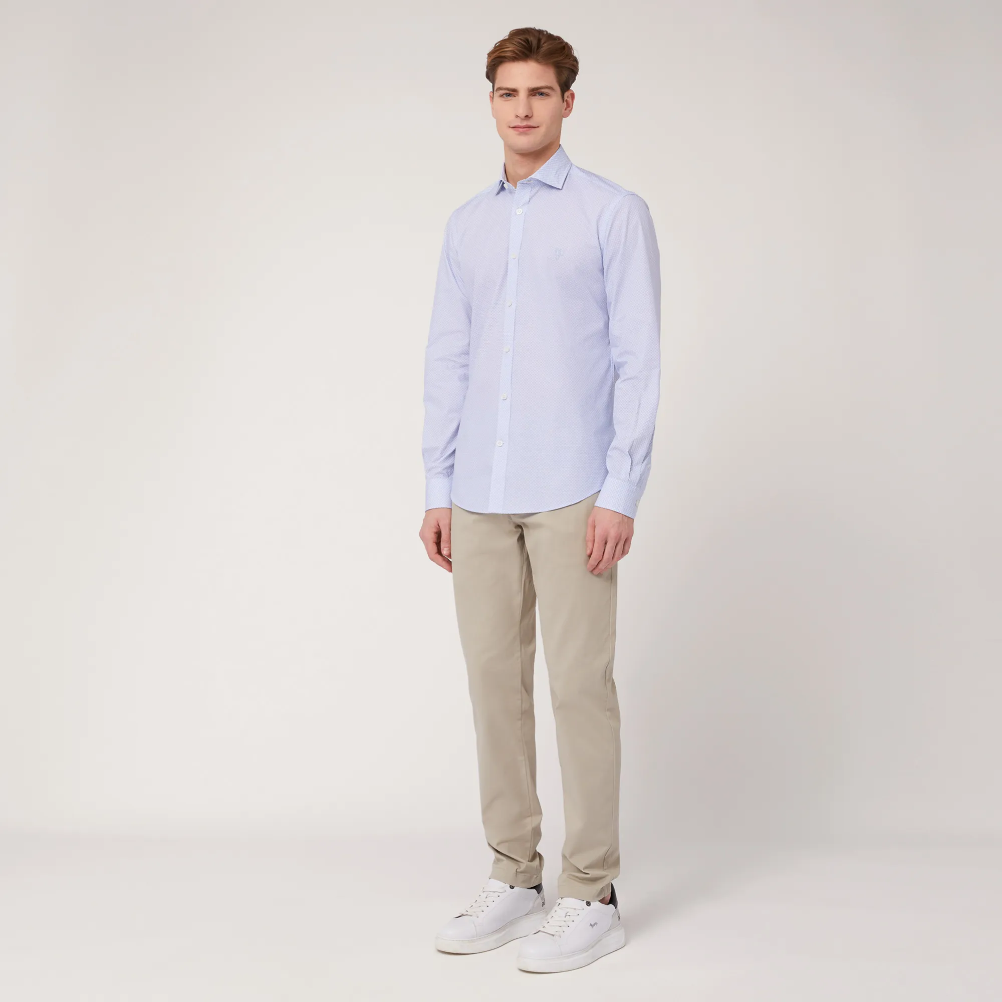 Camicia Narrow Micro Motivo in Blu: Nuovi arrivi Di Lusso | Harmont & Blaine®