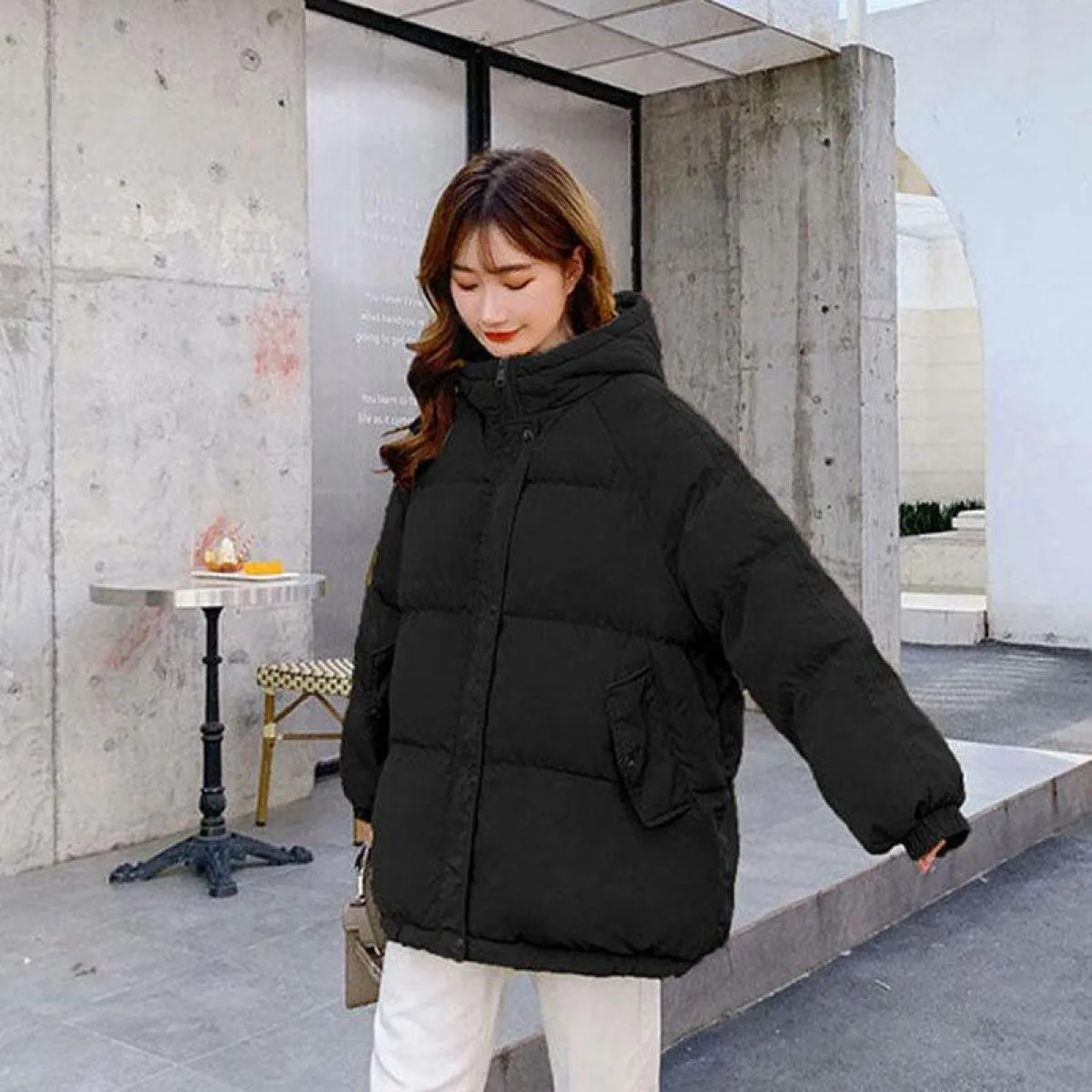 Cappotto autunnale in cotone Parka femminile 2023 Parka con cappuccio allentato casual autunno inverno