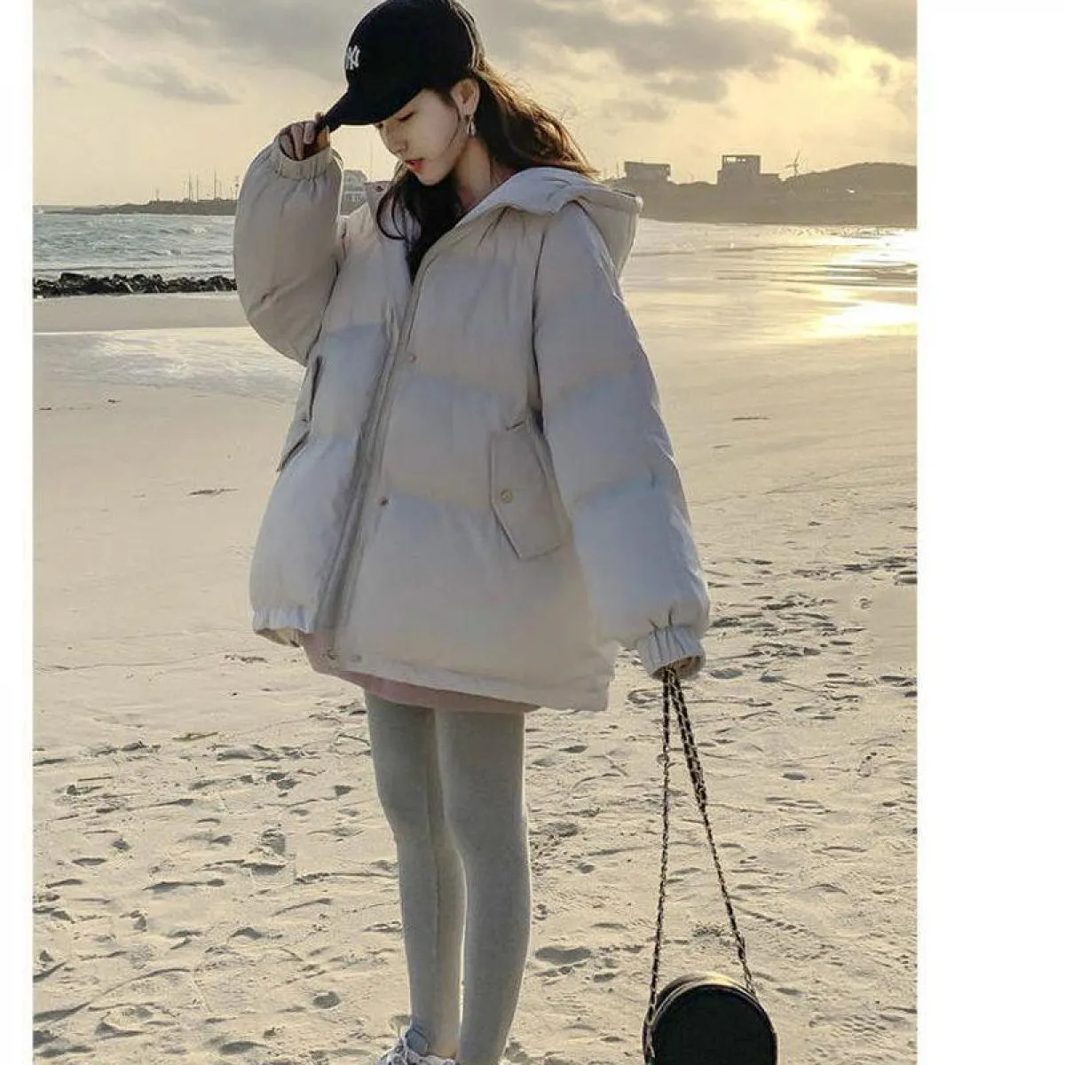 Cappotto autunnale in cotone Parka femminile 2023 Parka con cappuccio allentato casual autunno inverno