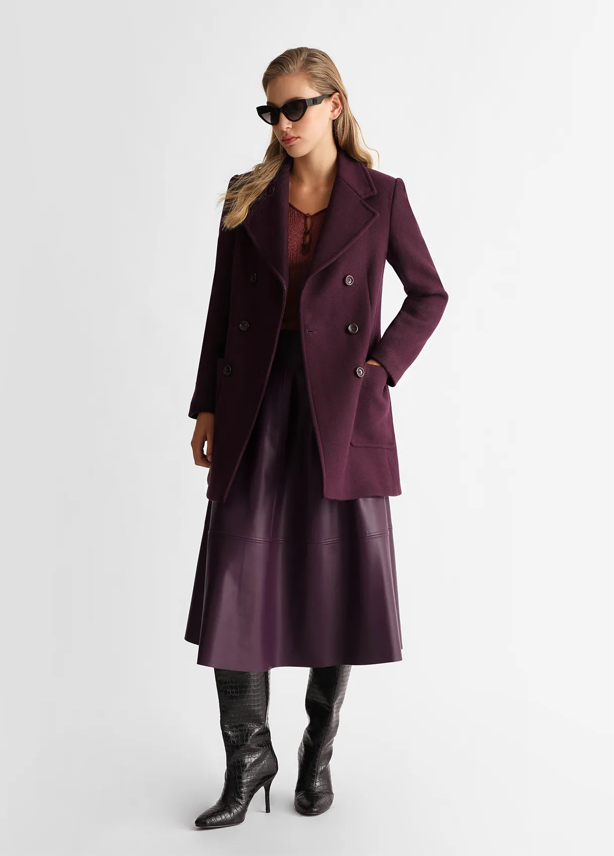 CAPPOTTO DOPPIOPETTO IN MISTO LANA LIU-JO