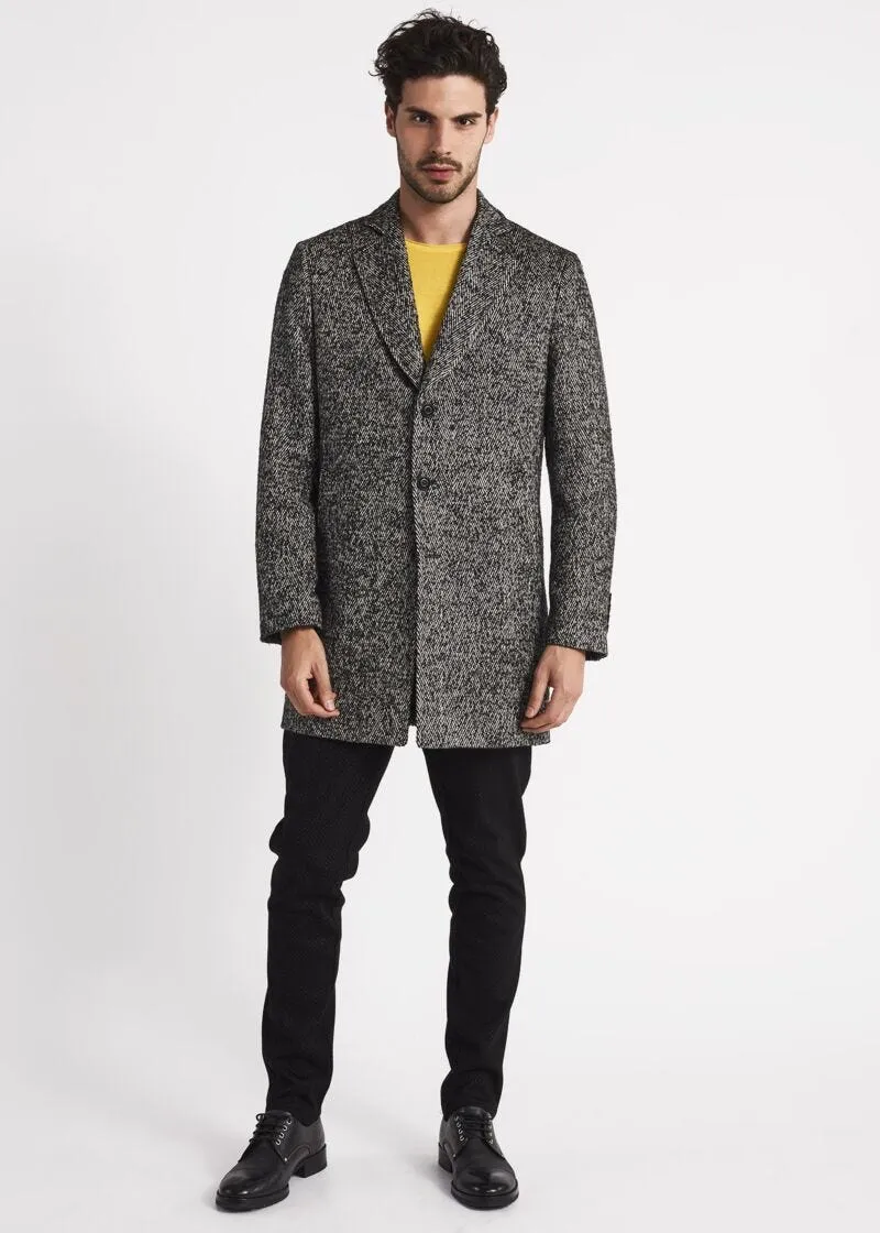 Cappotto monopetto in tweed