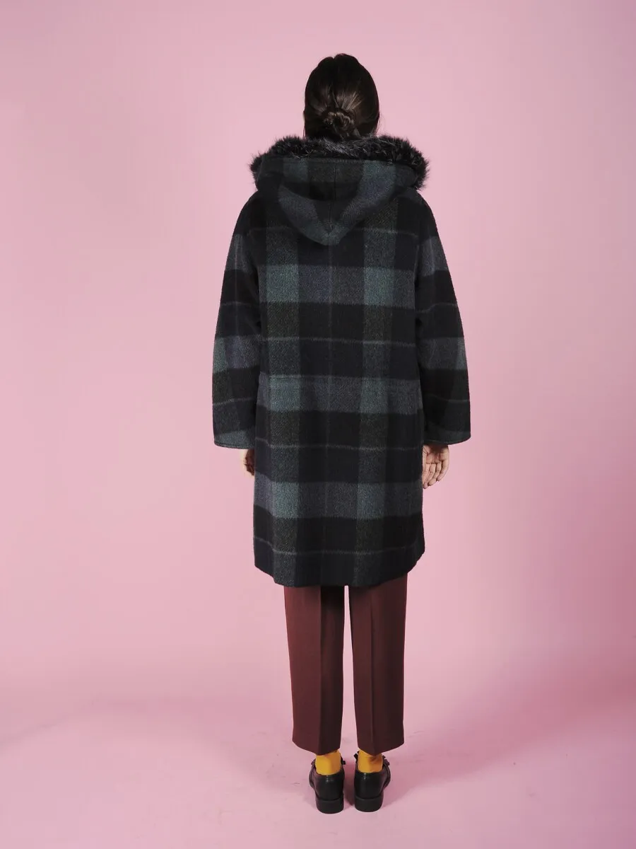 Cappotto scozzese con cappuccio