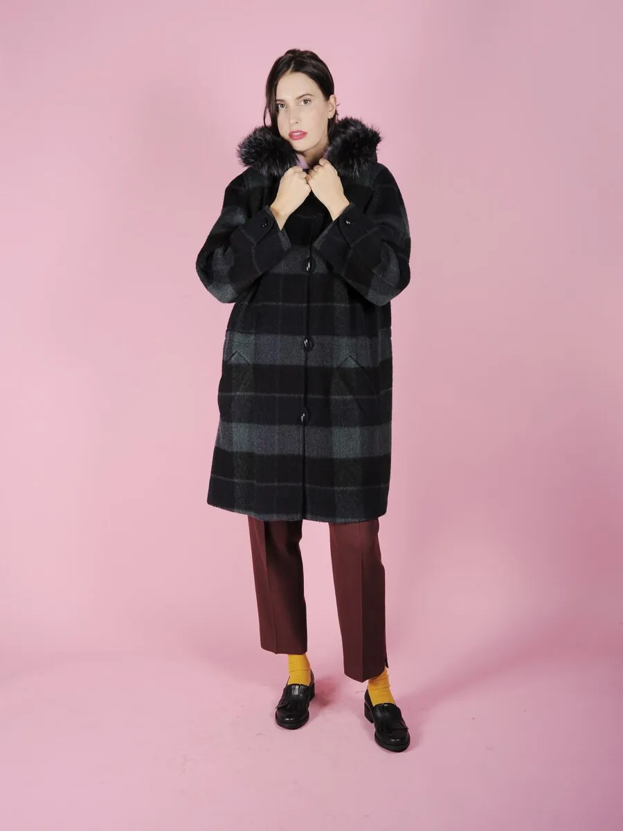 Cappotto scozzese con cappuccio