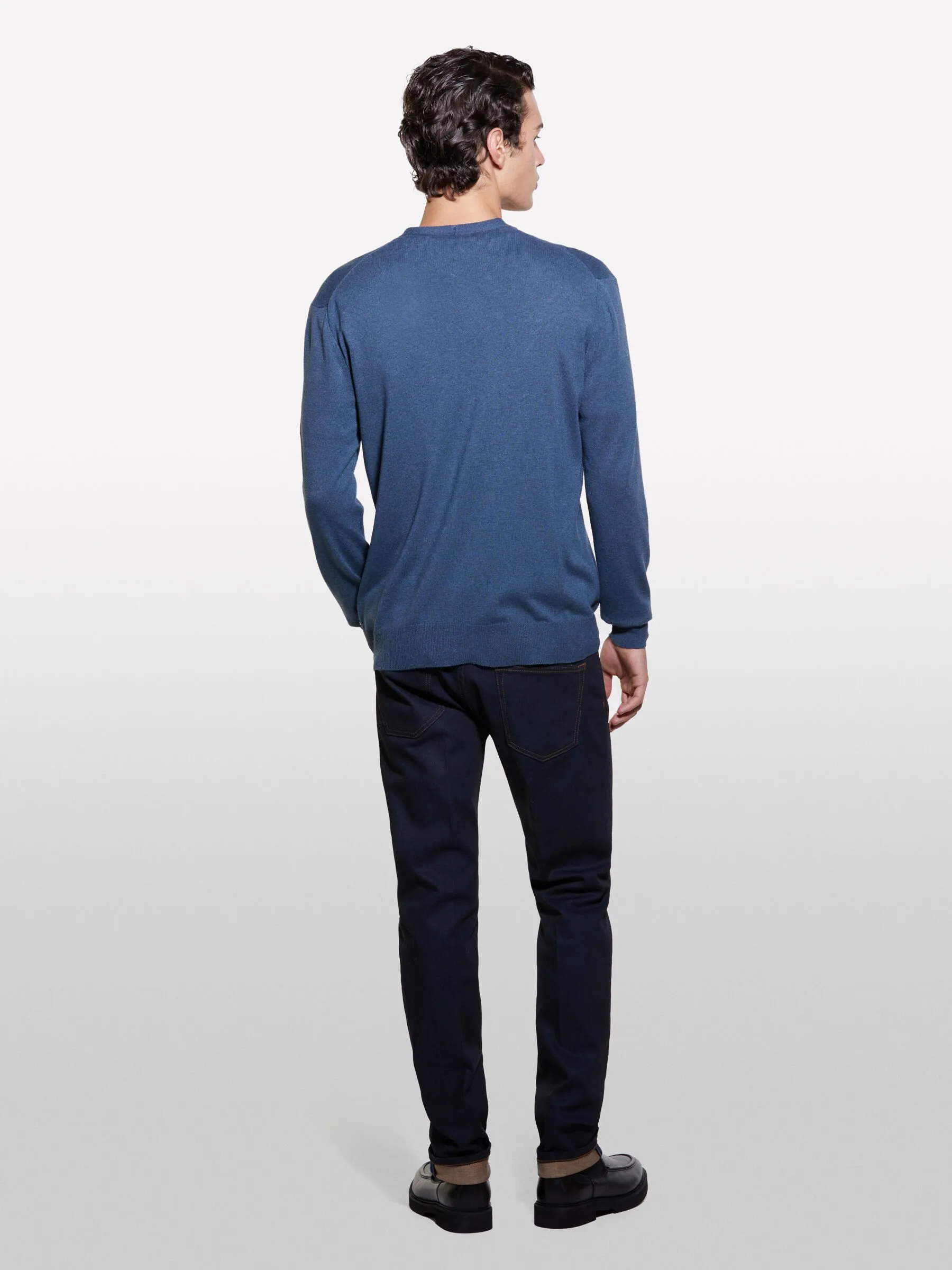 Cardigan blu scuro in maglia