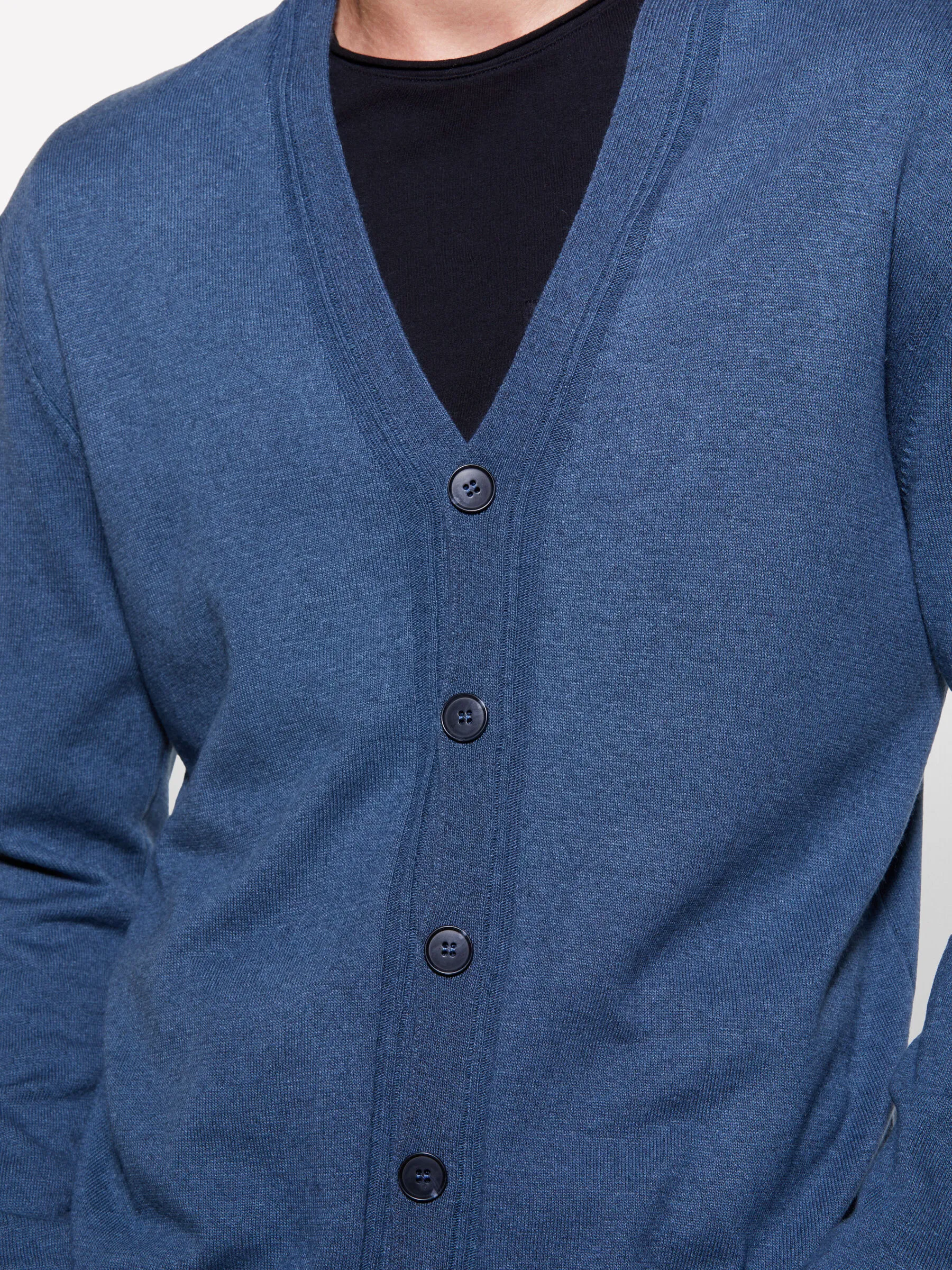 Cardigan blu scuro in maglia