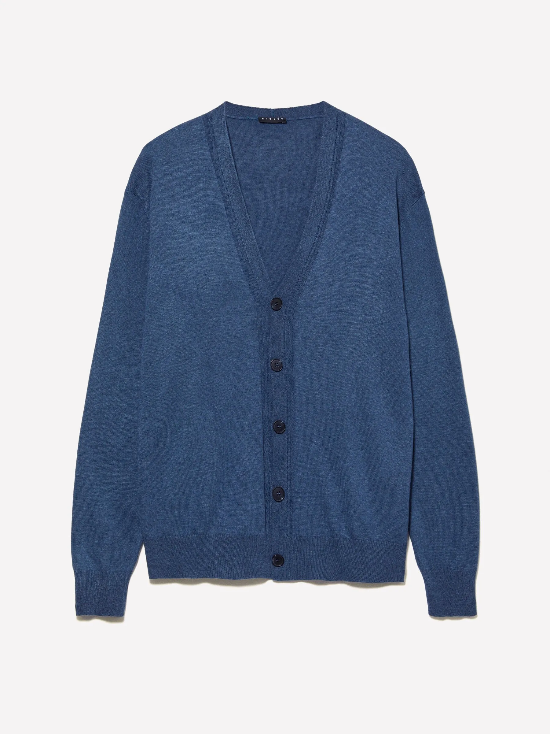 Cardigan blu scuro in maglia