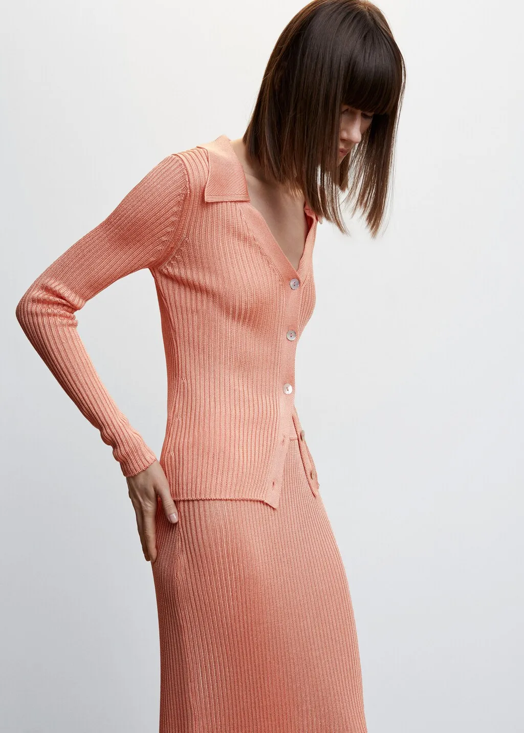 Cardigan collo polo