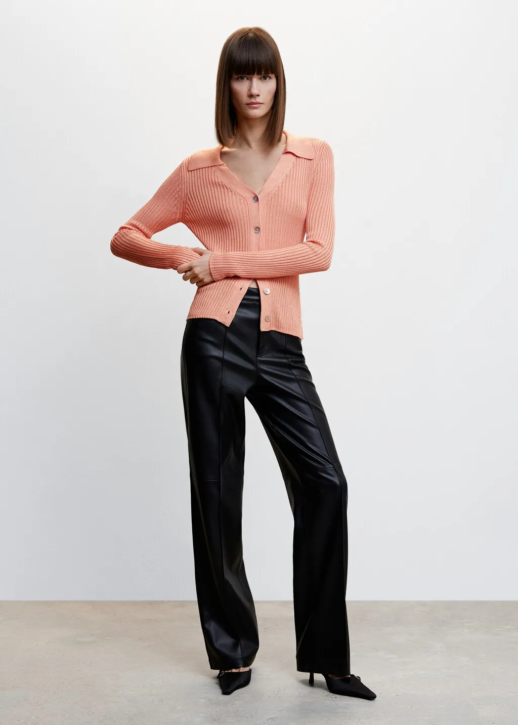 Cardigan collo polo