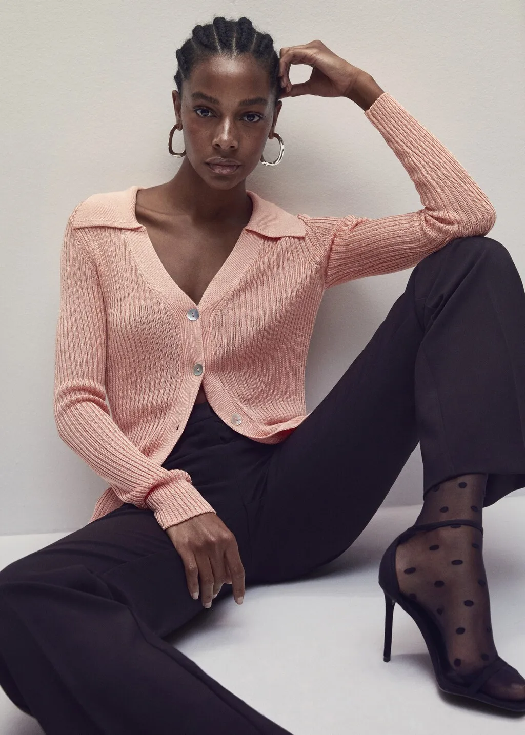 Cardigan collo polo