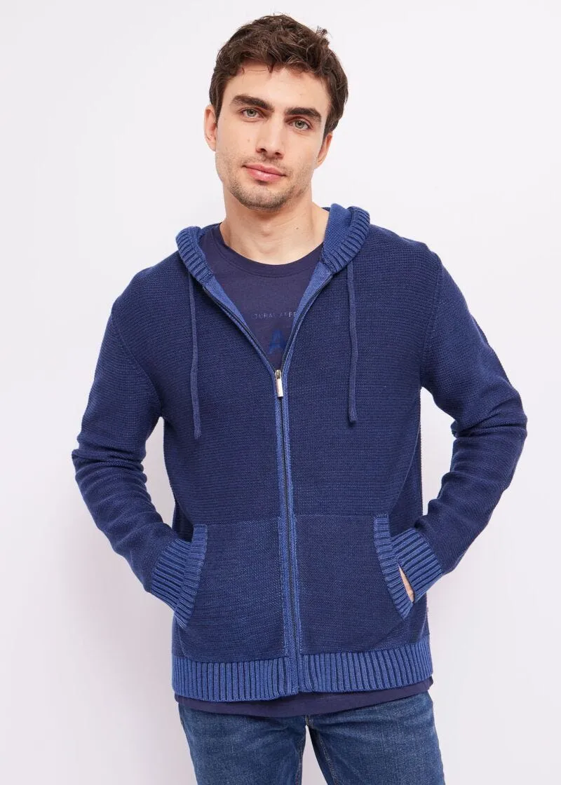 Cardigan con cappuccio e zip