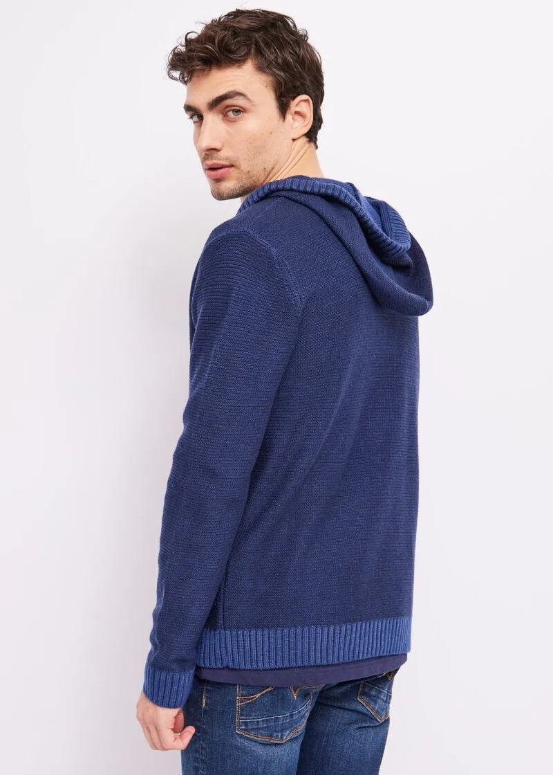 Cardigan con cappuccio e zip