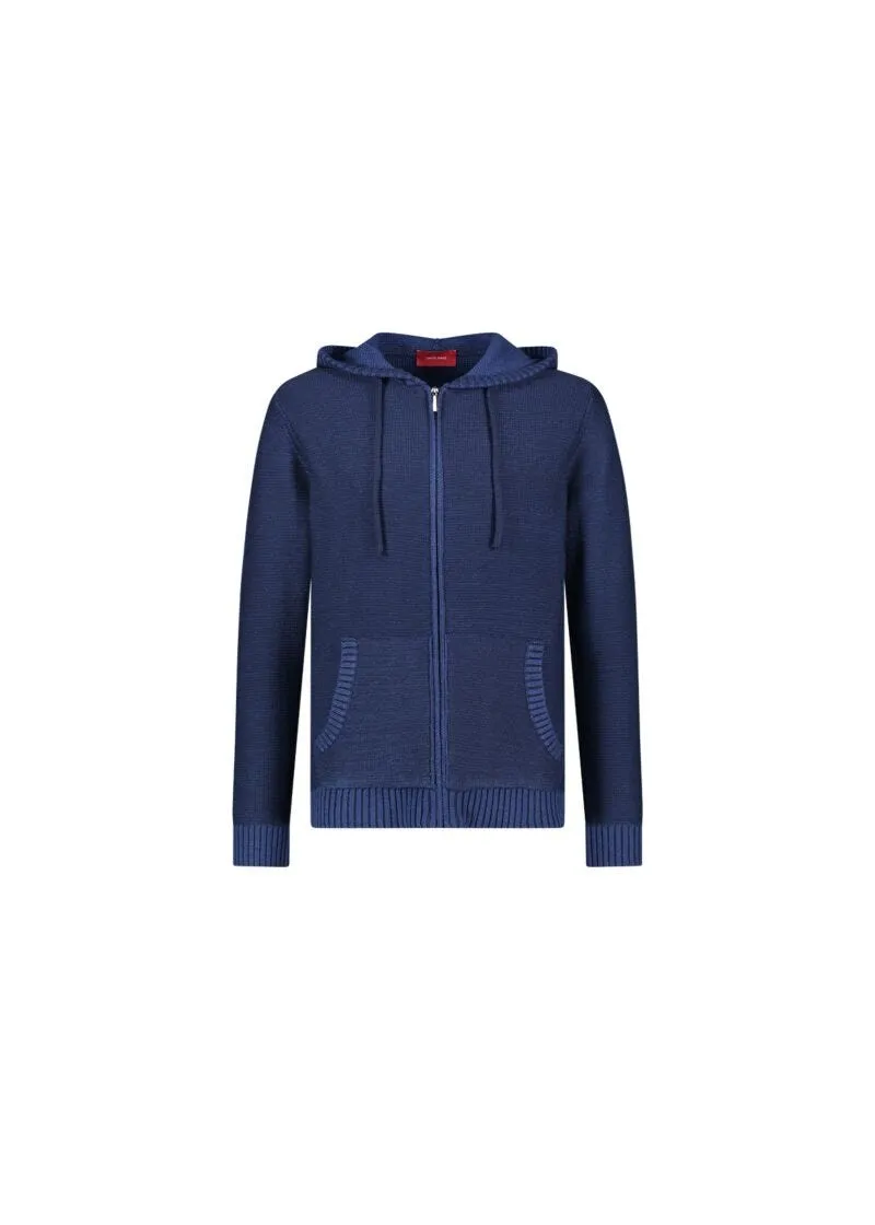 Cardigan con cappuccio e zip