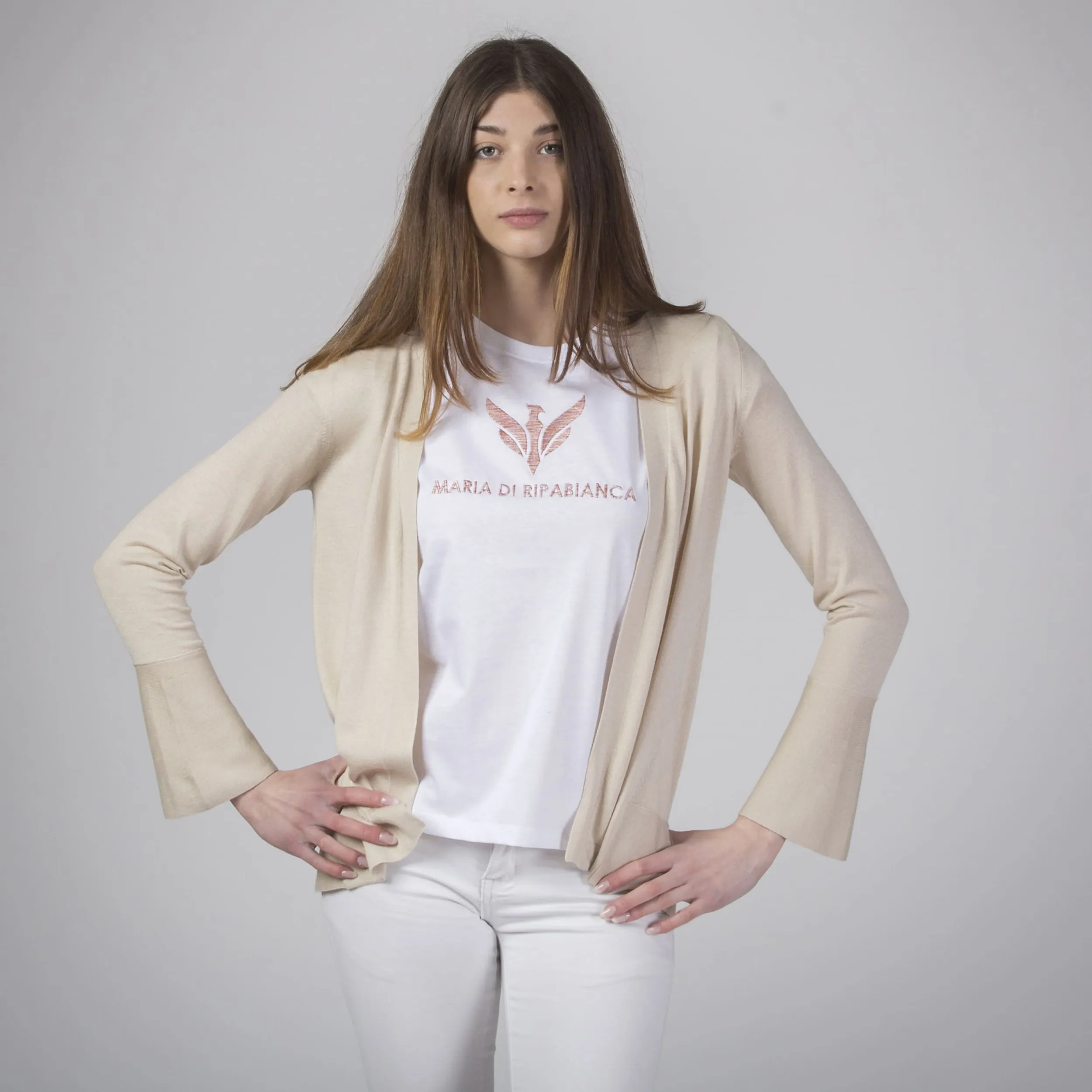 Cardigan con manica ampia