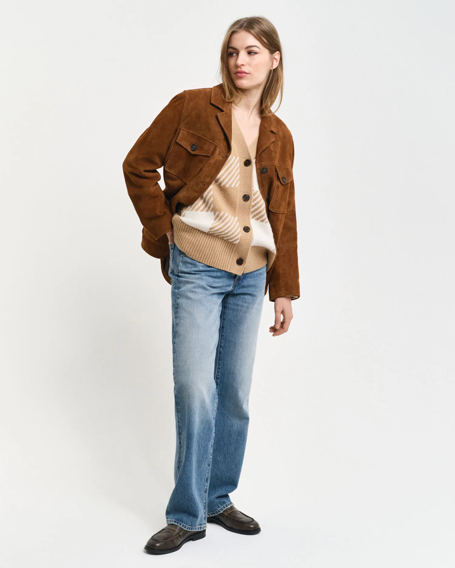 Cardigan con scollo a V Buffalo Checked    