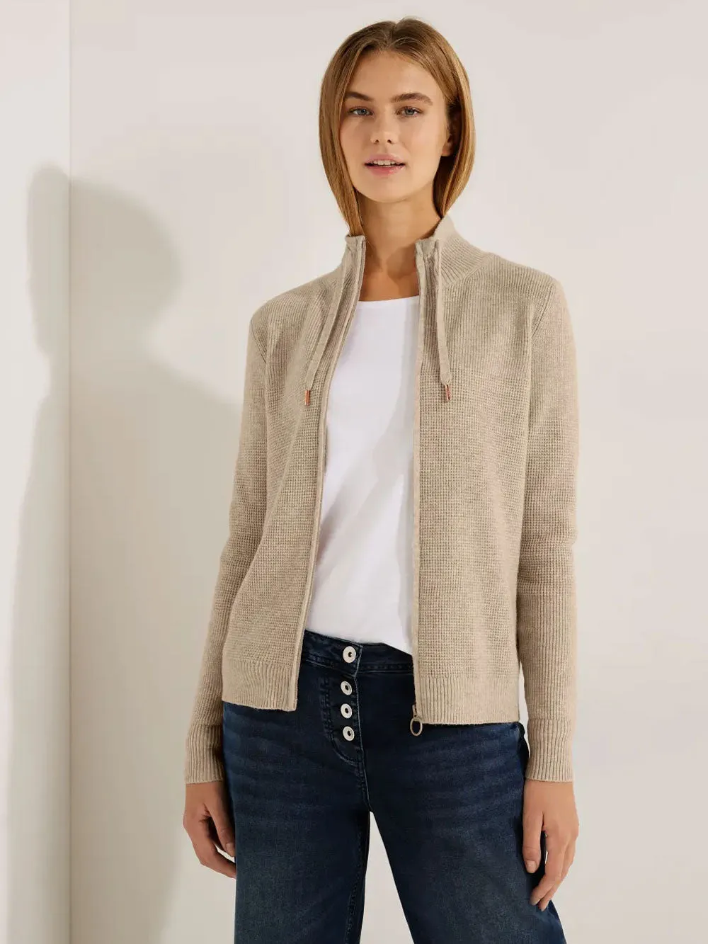 Cardigan Donna lungo beige