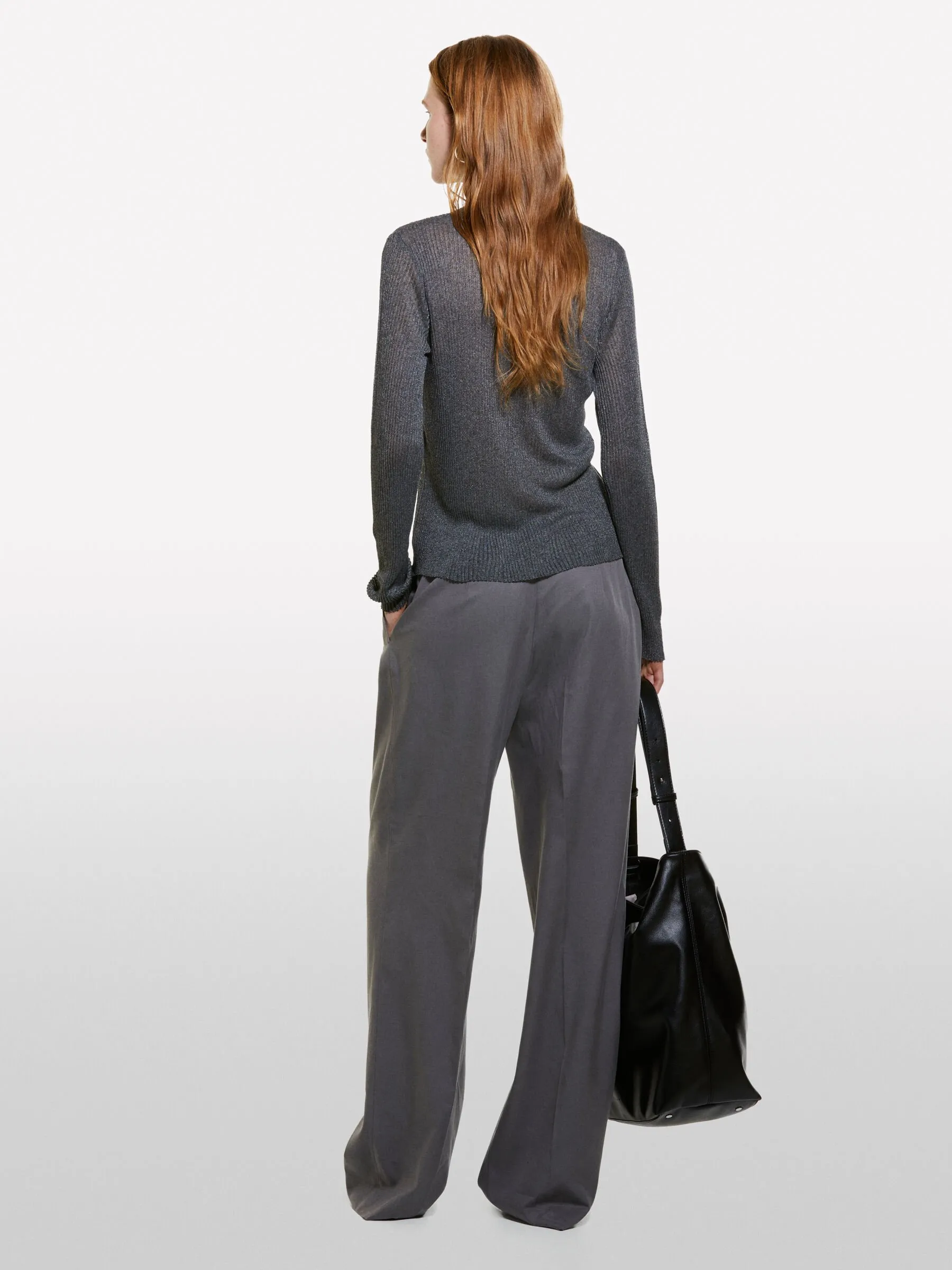 Cardigan grigio scuro con laccetti
