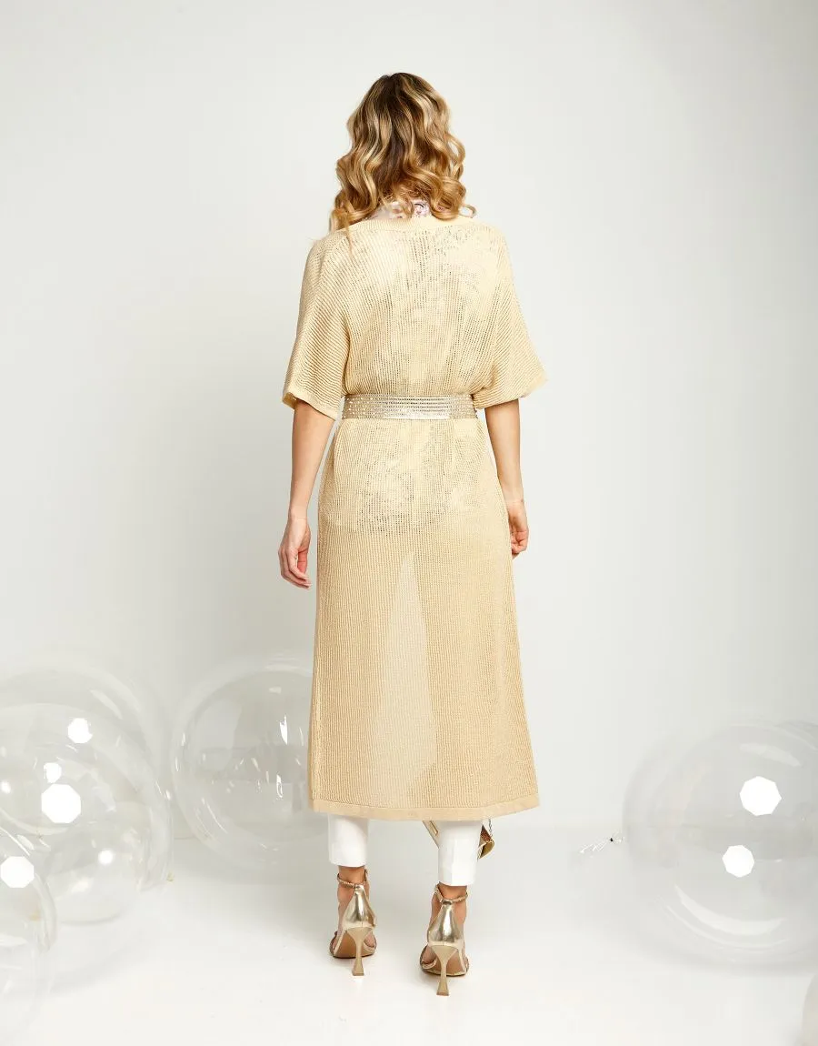 Cardigan lungo oro