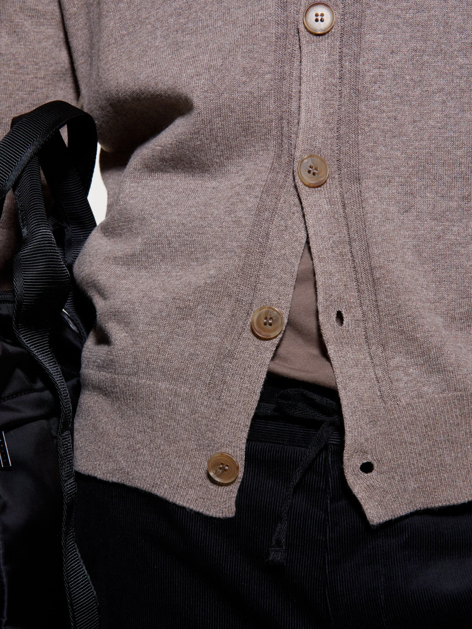 Cardigan marrone in maglia