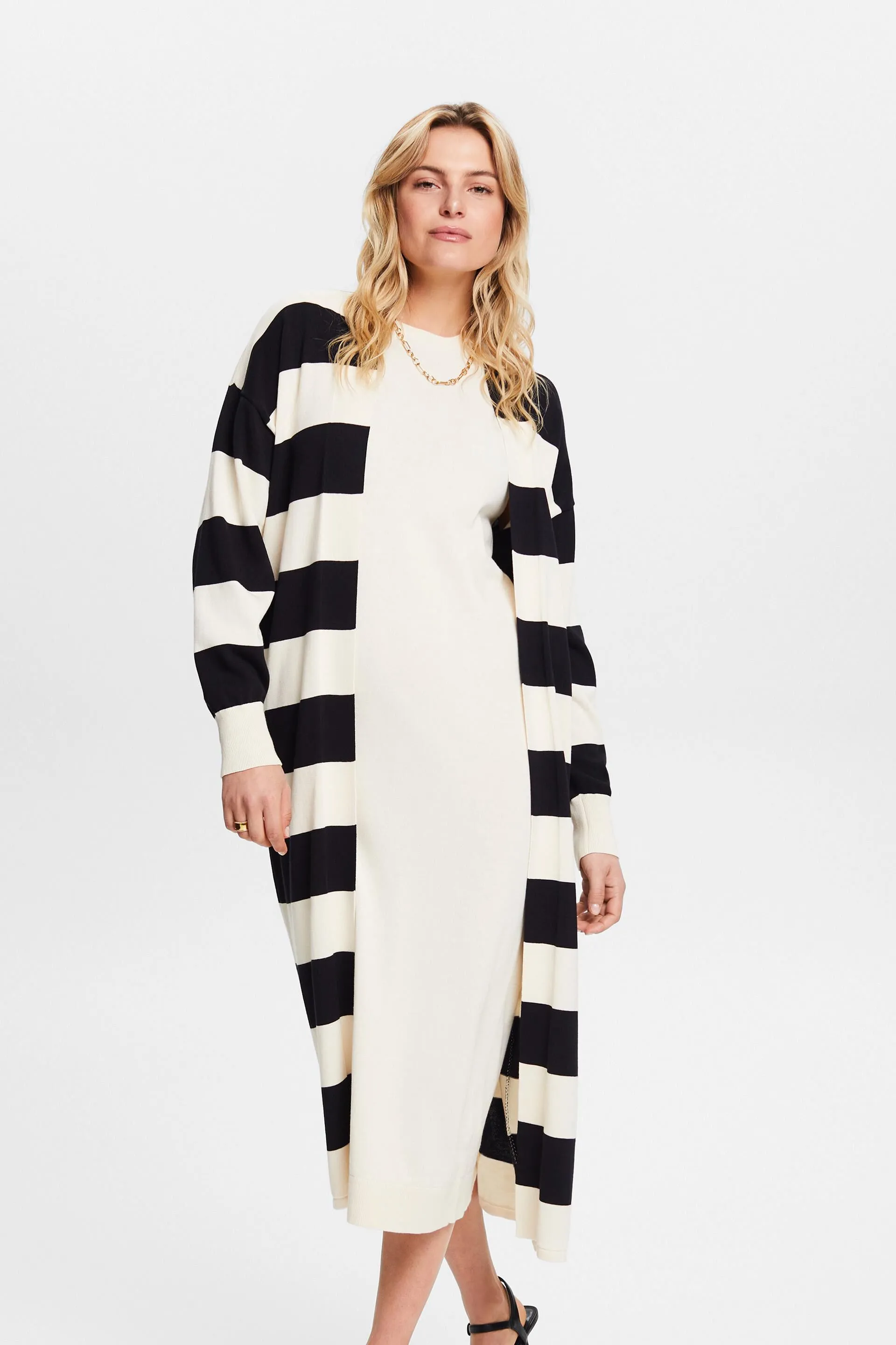 Cardigan midi a righe