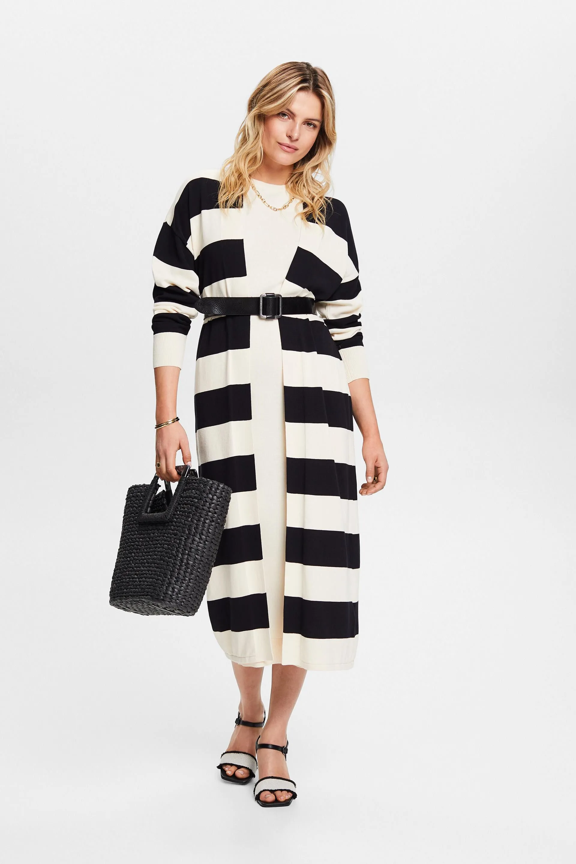 Cardigan midi a righe