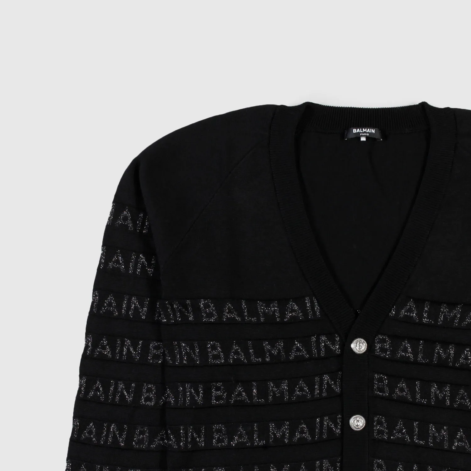 Cardigan Nero Con Dettagli Argento Ragazza