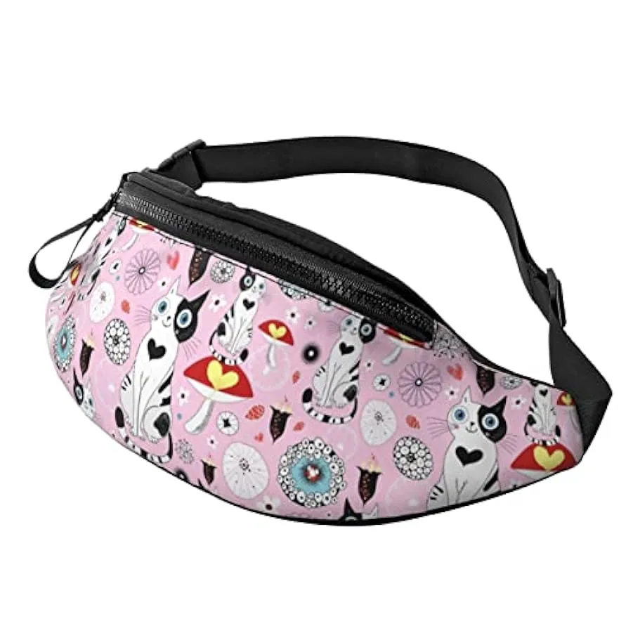Cartoon Cute Cat Marsupi Borse Uomo e Donna Borsa sportiva con cintura regolabile per sport all’aria aperta, viaggi e ciclismo Z