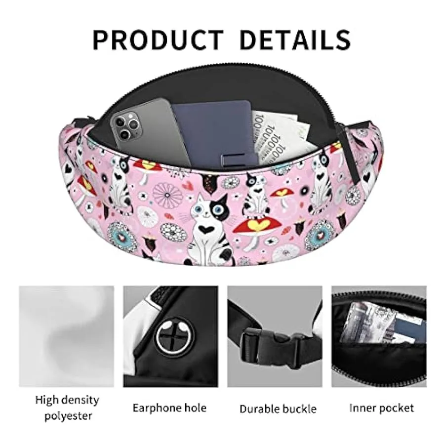 Cartoon Cute Cat Marsupi Borse Uomo e Donna Borsa sportiva con cintura regolabile per sport all’aria aperta, viaggi e ciclismo Z