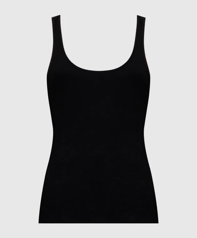 CO Top a coste in cashmere nero 8202BCM
