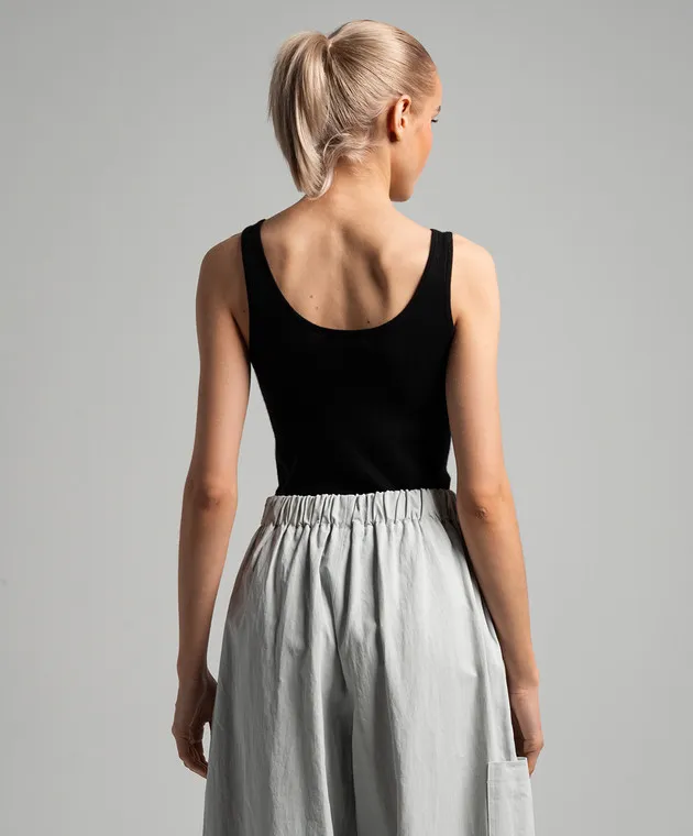CO Top a coste in cashmere nero 8202BCM
