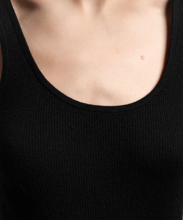 CO Top a coste in cashmere nero 8202BCM