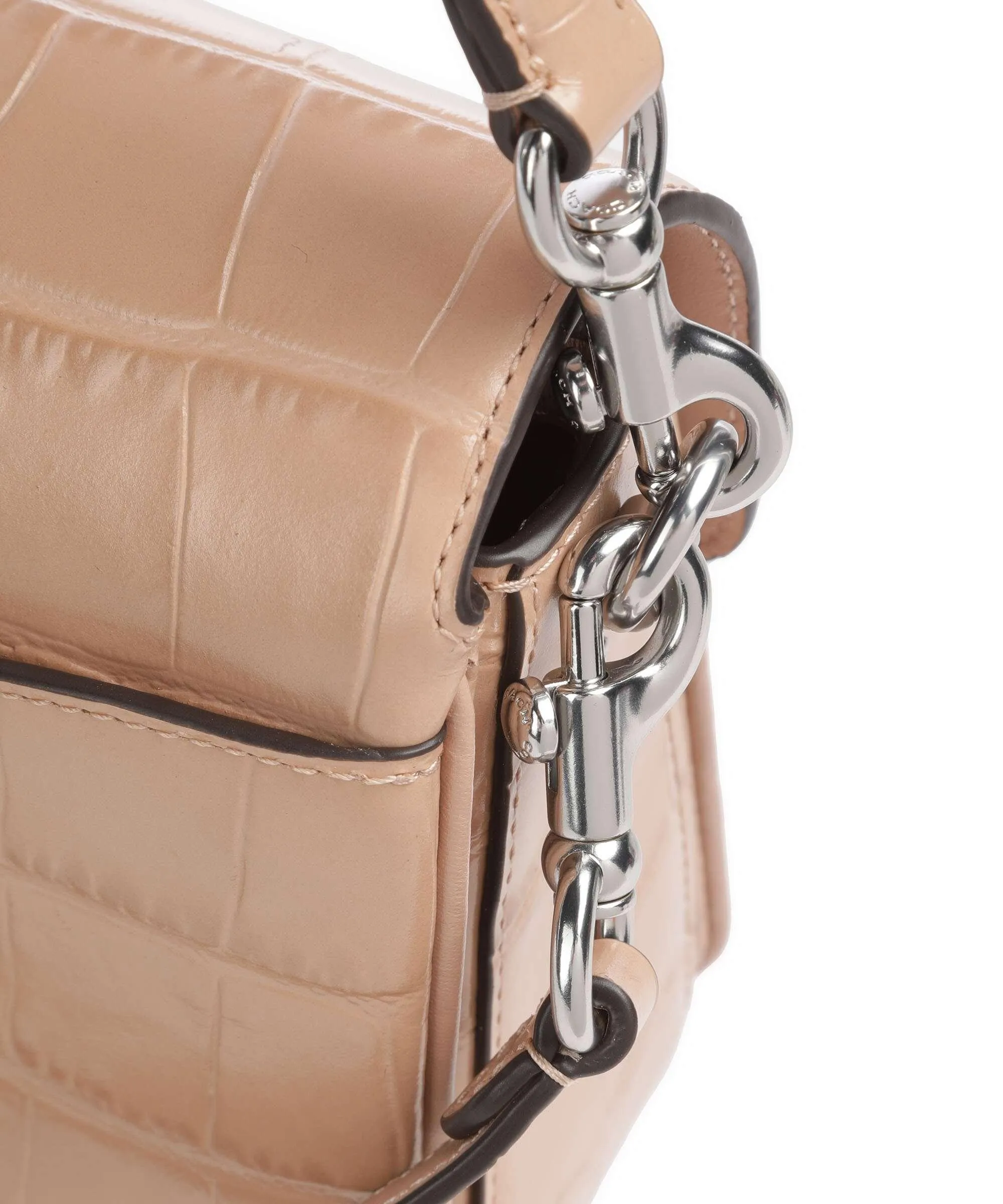  Coach Cassie 19 Borsa a mano pelle in rilievo marrone chiaro  