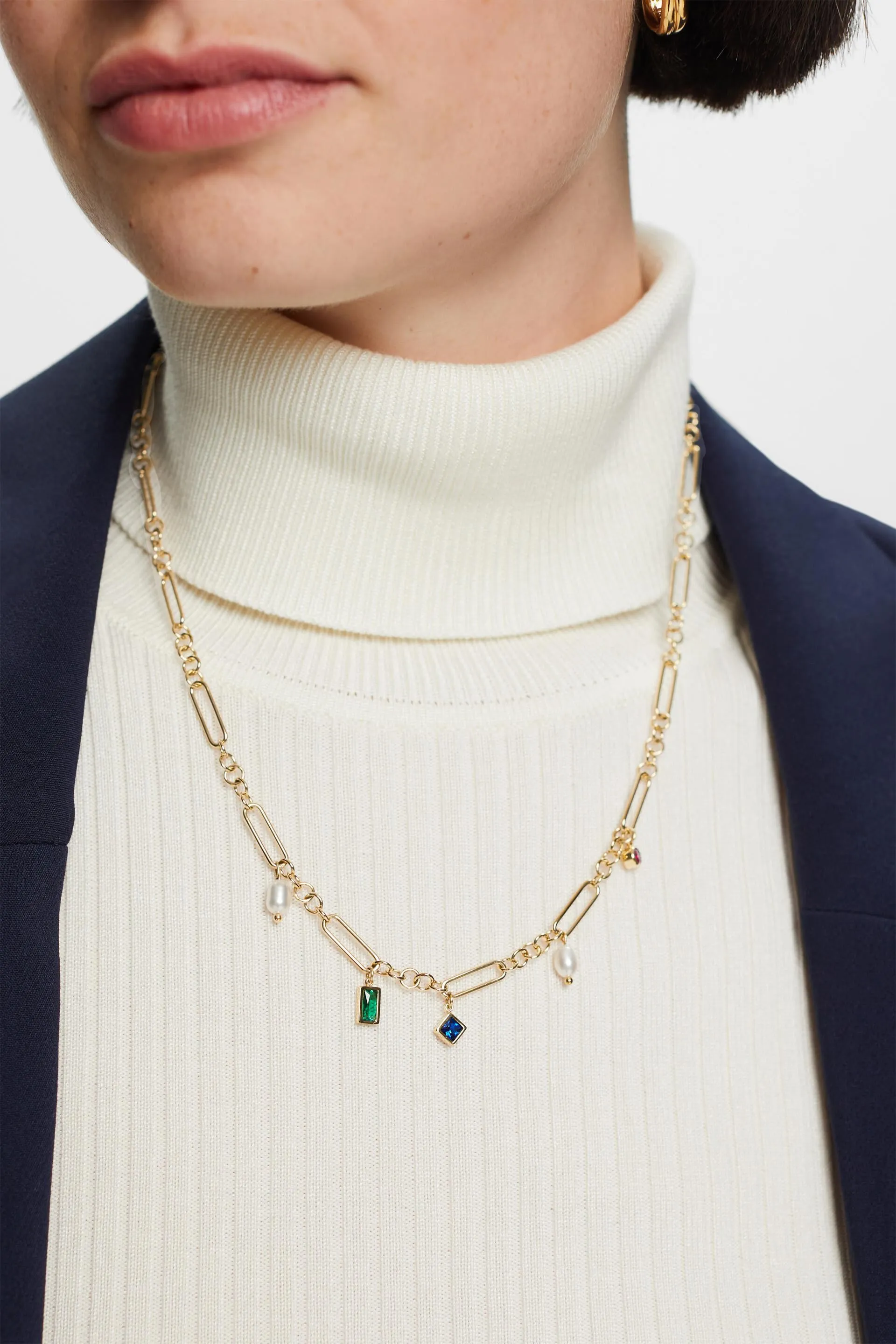 Collana a catena con pendenti, acciaio inossidabile
