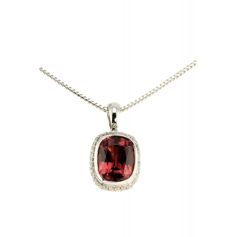 collana margherita donna Gioielli Lavinia lav001096 in oro 750 bianco con Tormalina rosa e diamanti  