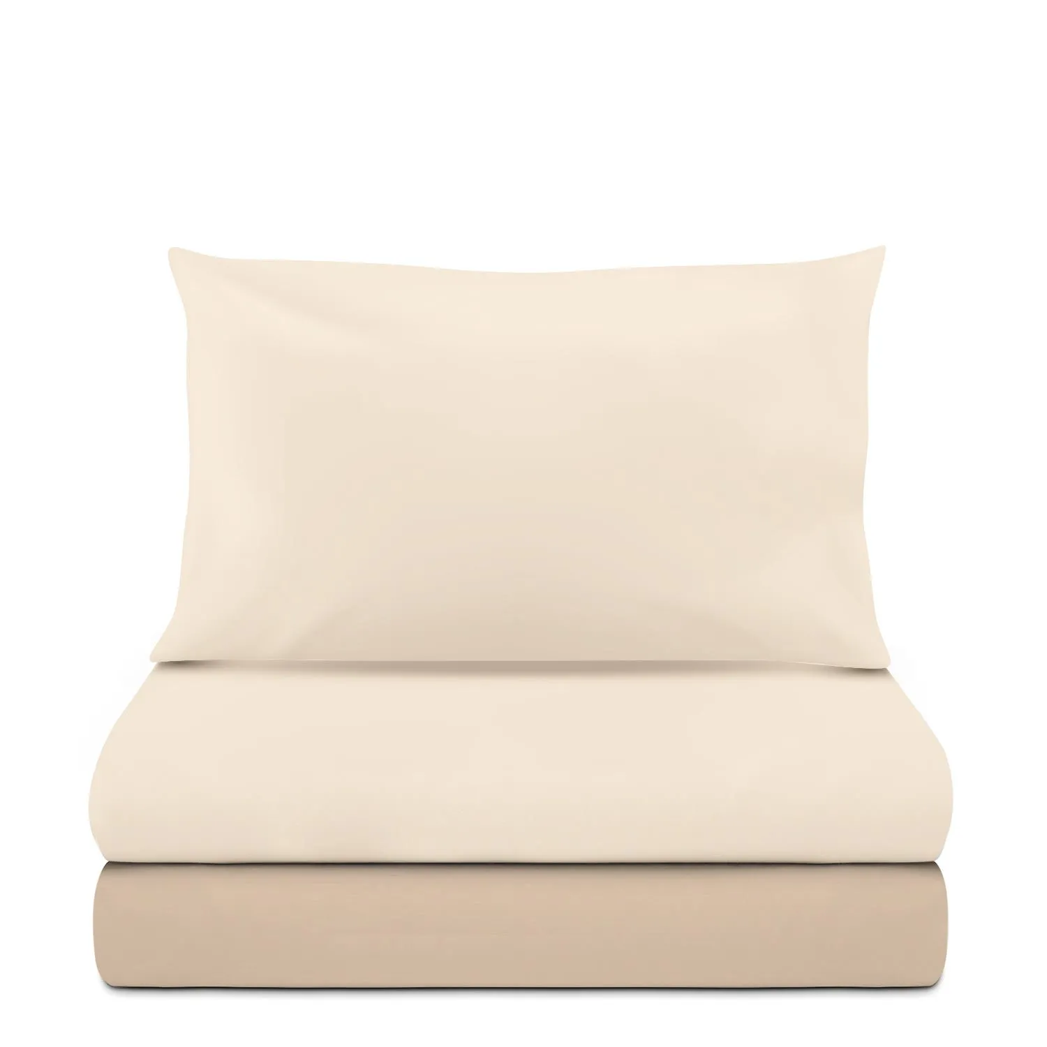 Completo letto 1 piazza e mezza beige - in microfibra 