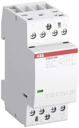 Contattore ABB, serie ESB, 4 poli, 4 NA, 100 A, 69,3 kW, bobina 230 V ca/cc