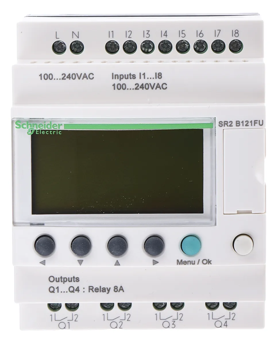 CPU PLC Schneider Electric Zelio Logic 2, ingressi: 8 (Digitali), uscite: 4 (Relè), 12 I/O, 100 → 240 V c.a.