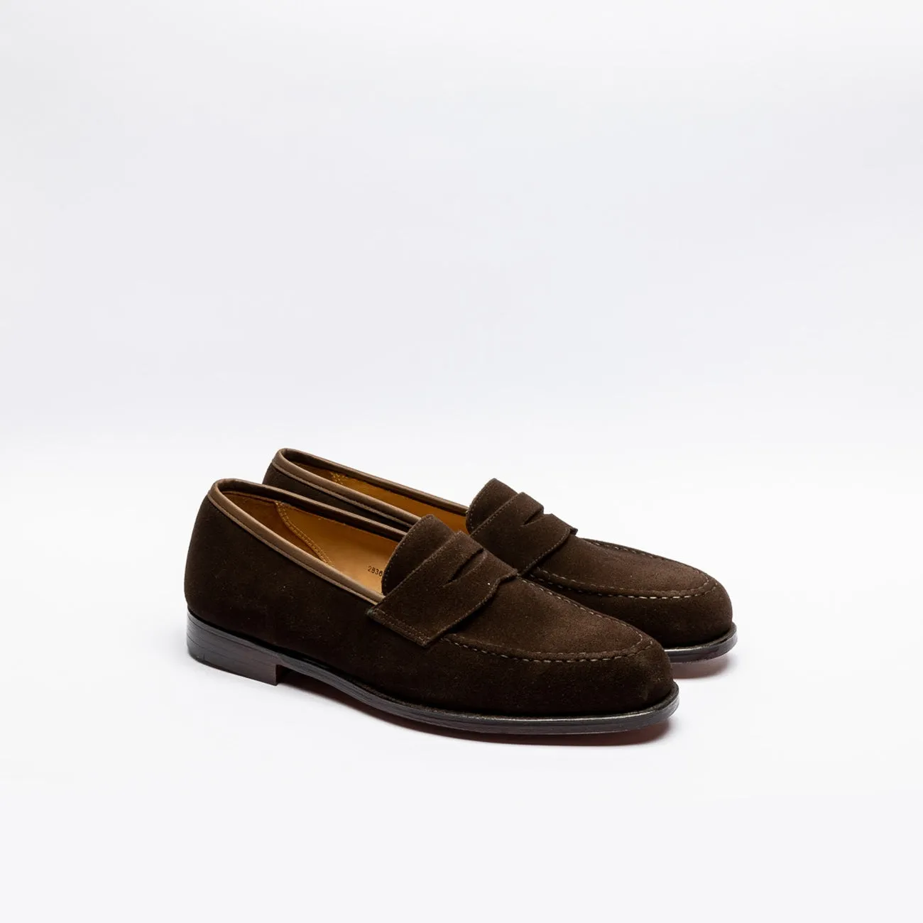 Crockett & Jones Mocassino penny Crockett & Jones Boston in camoscio marrone