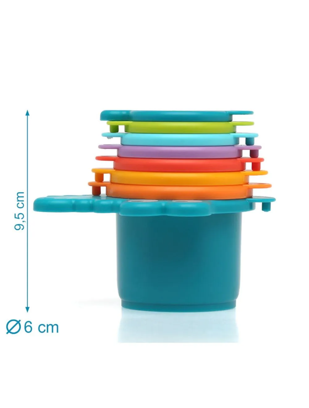  CUBI IMPILABILI COLORATI GIOCO DA BAGNO 