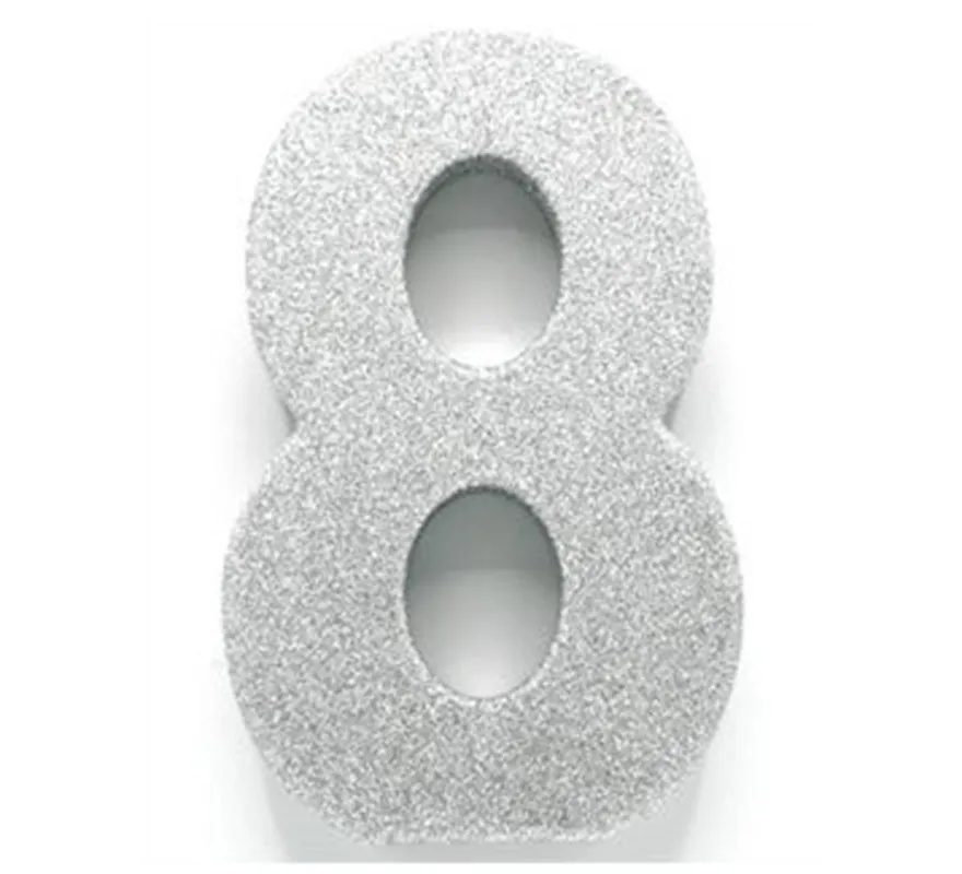 Decorazione per la tavola Numero 8 Colore Argento