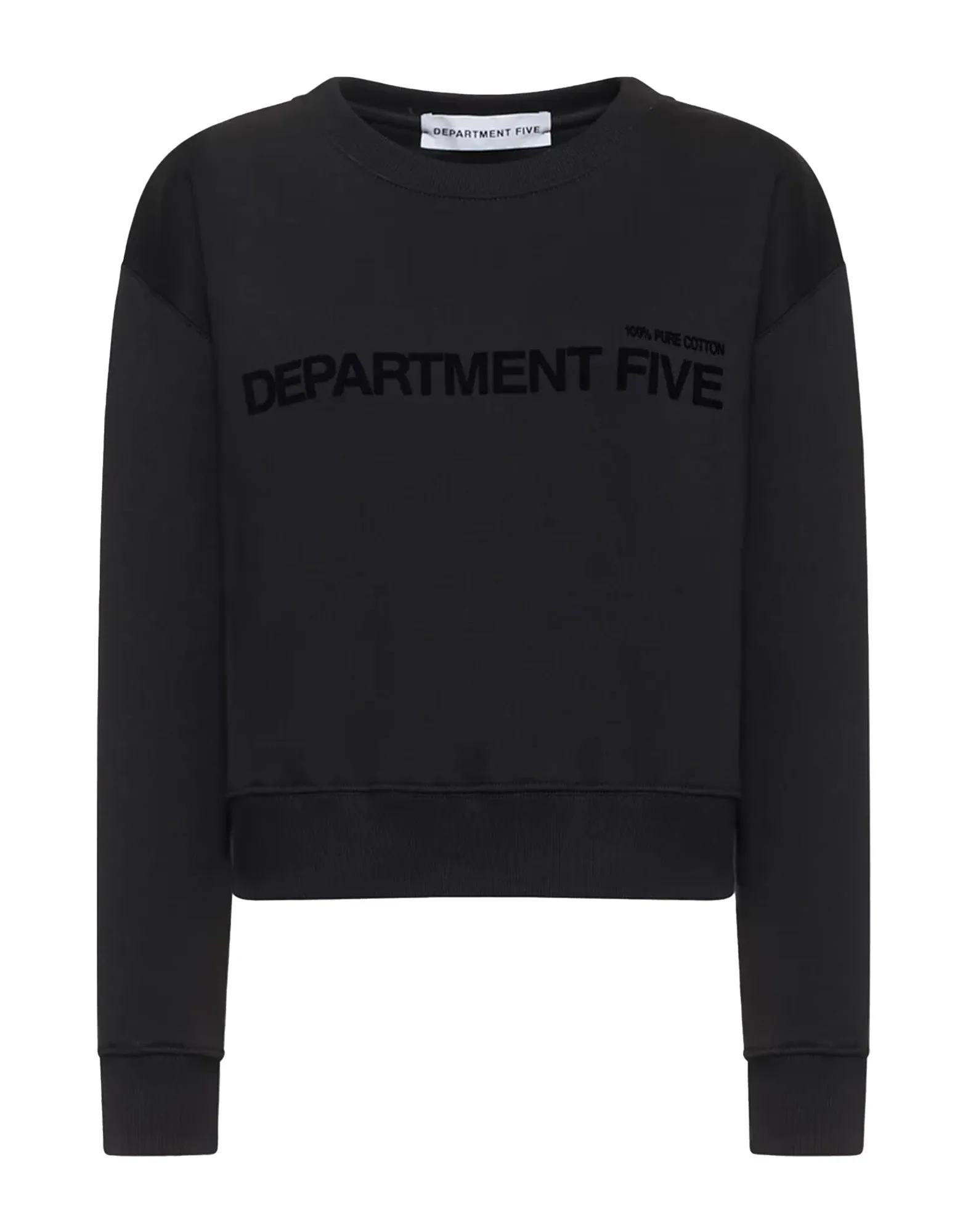DEPARTMENT FIVE Felpa Logo Crop Beesley in Jersey di Cotone Nera
