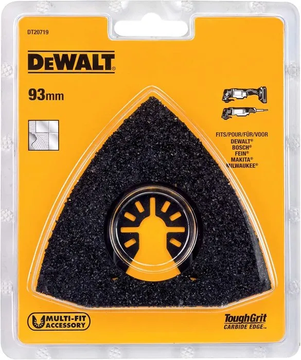 Dewalt DT20719-QZ lama a raspa triangolare per rimozione malta o colla da piastrelle