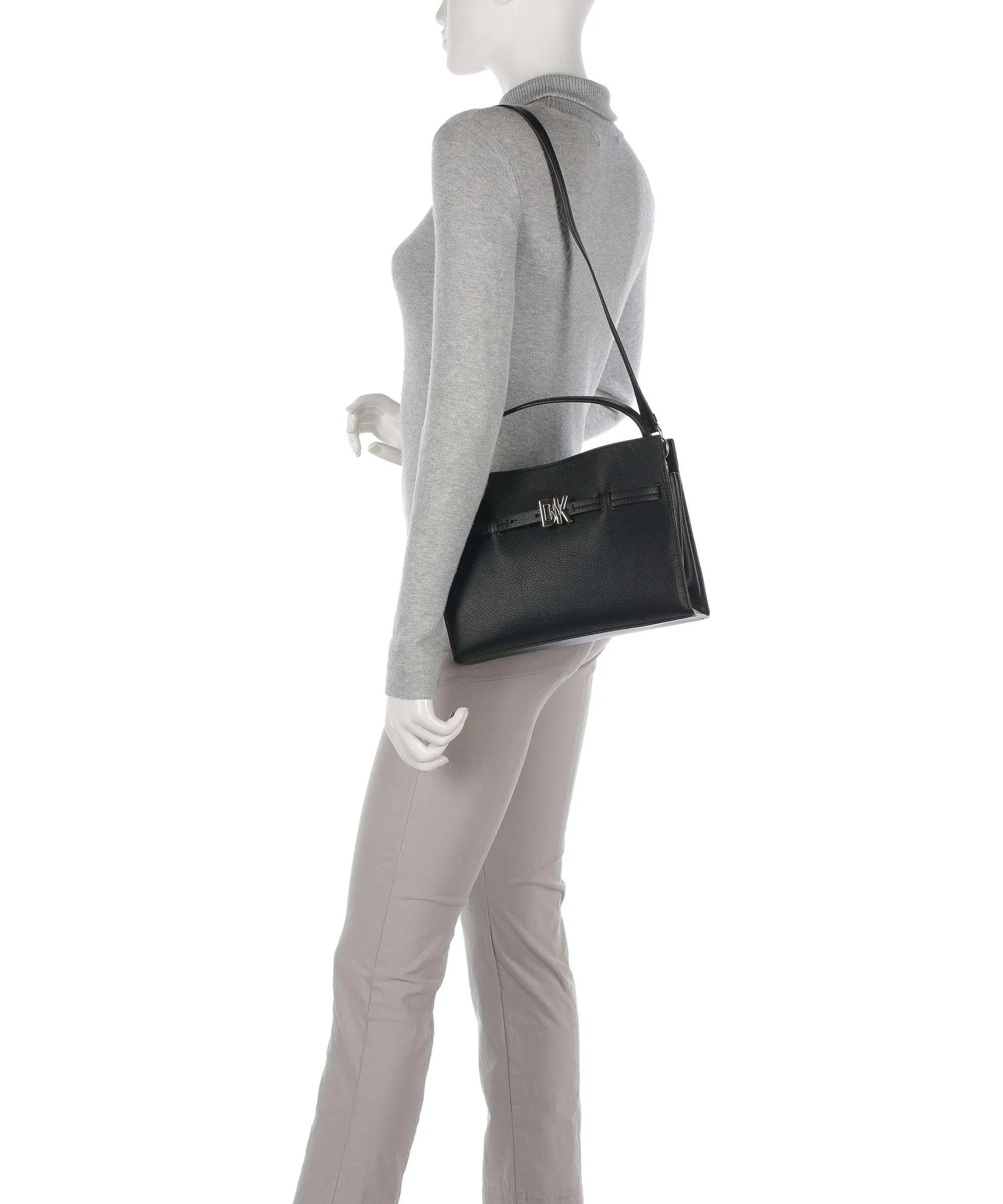  DKNY Bushwick Borsa a mano pelle di vacchetta grana nero  