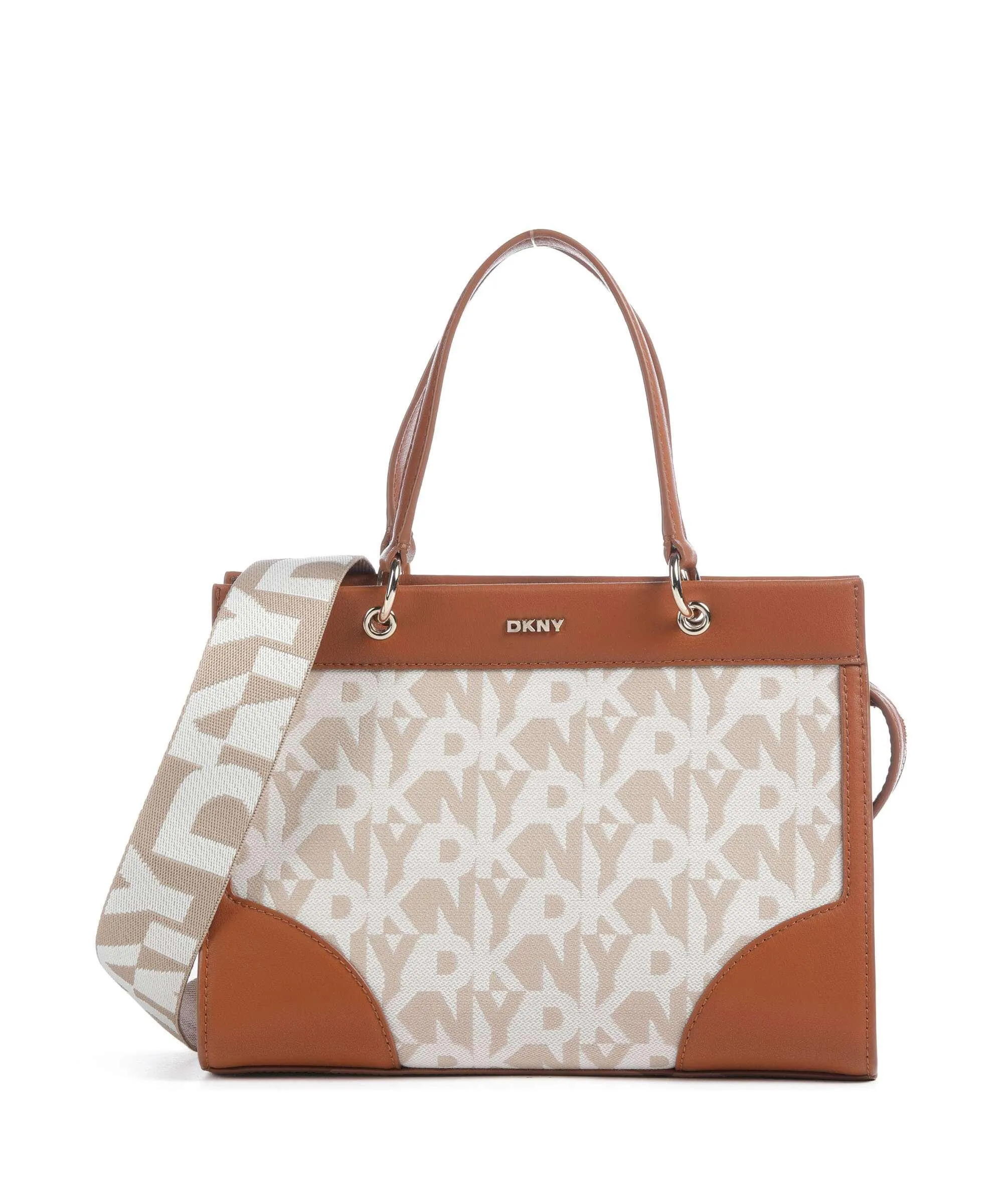  DKNY Gramercy Borsa a mano poliestere marrone/beige  