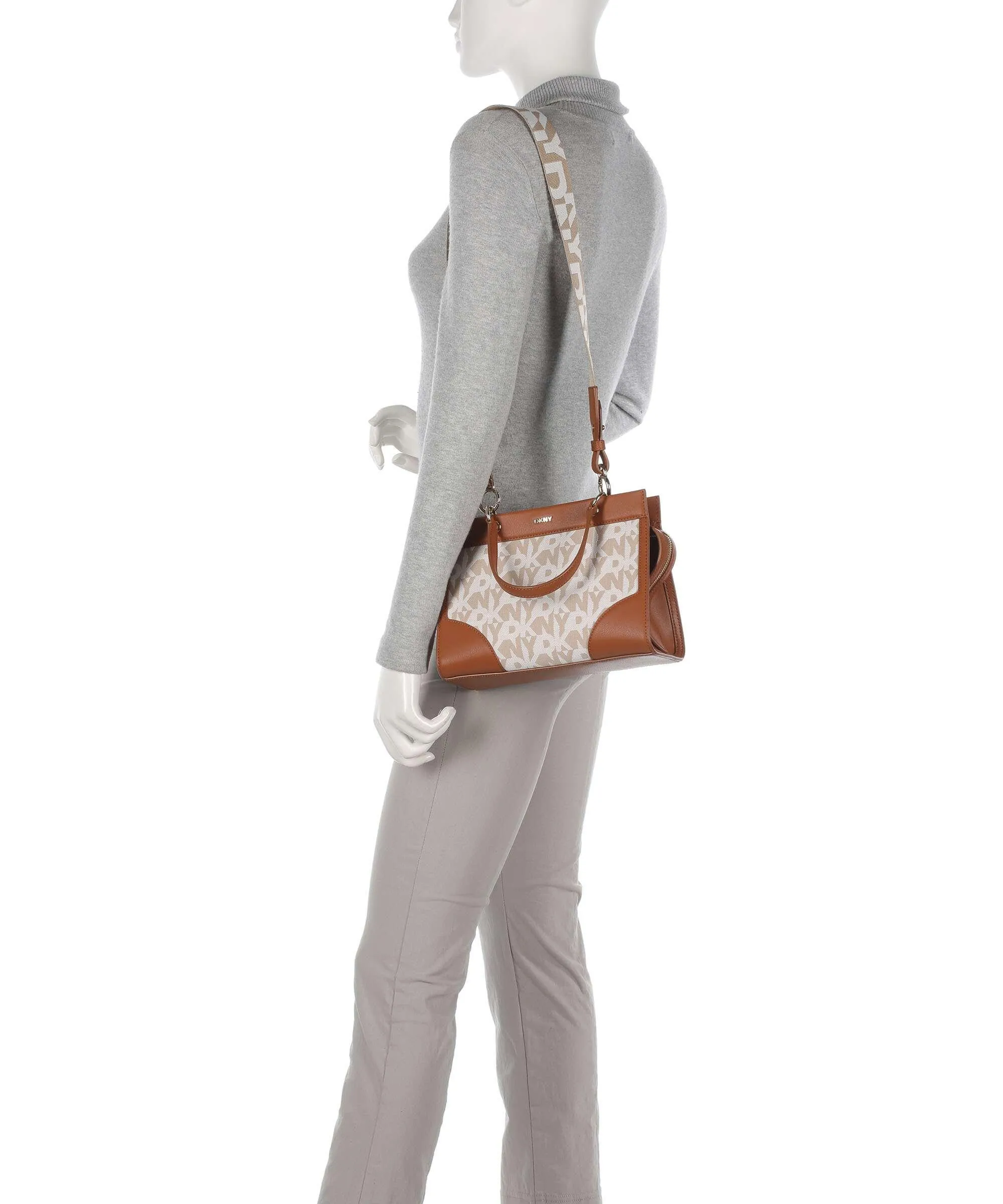  DKNY Gramercy Borsa a mano poliestere marrone/beige  