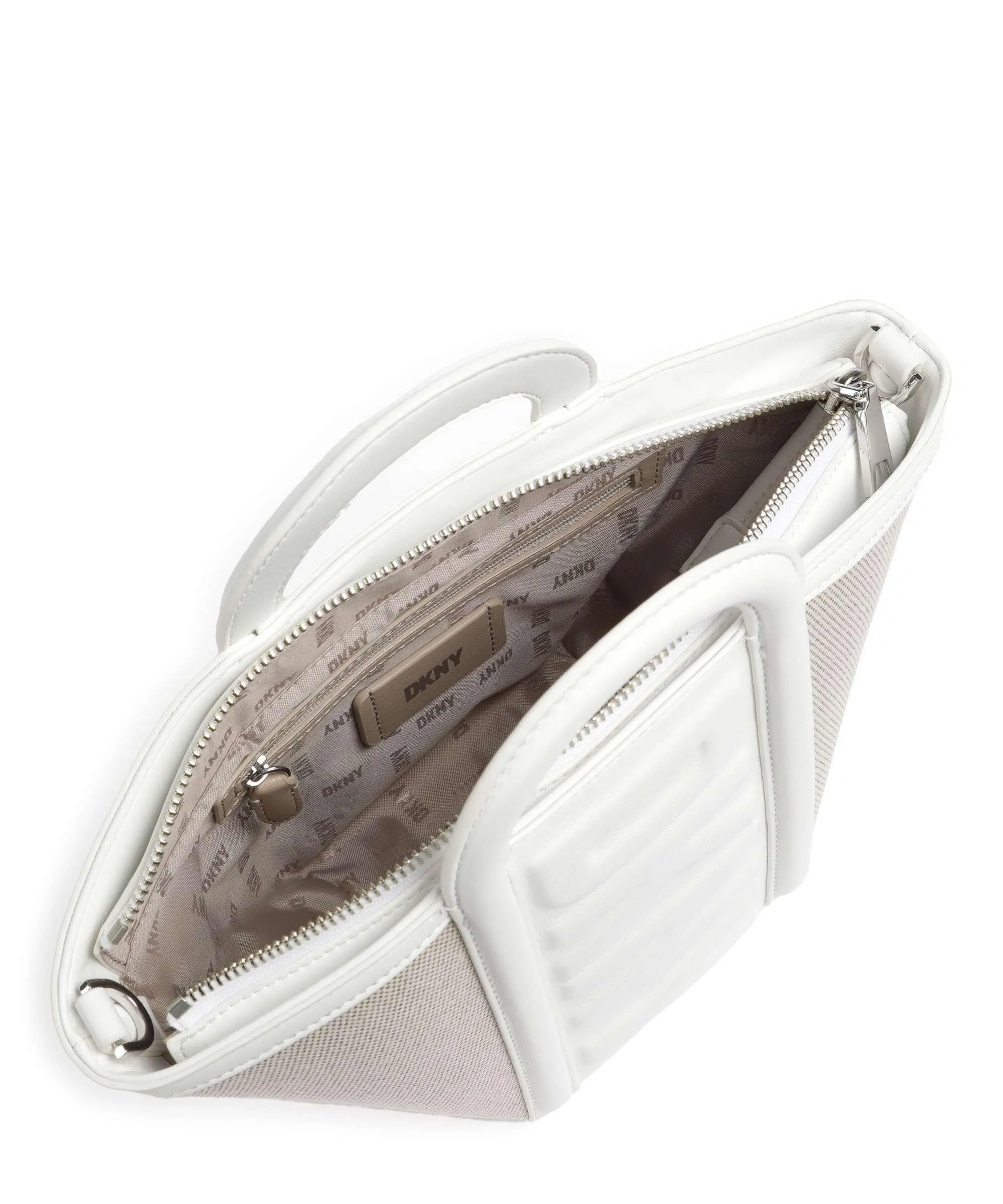 DKNY Tessa Borsa a mano tissu, pelle sintetica bianco  