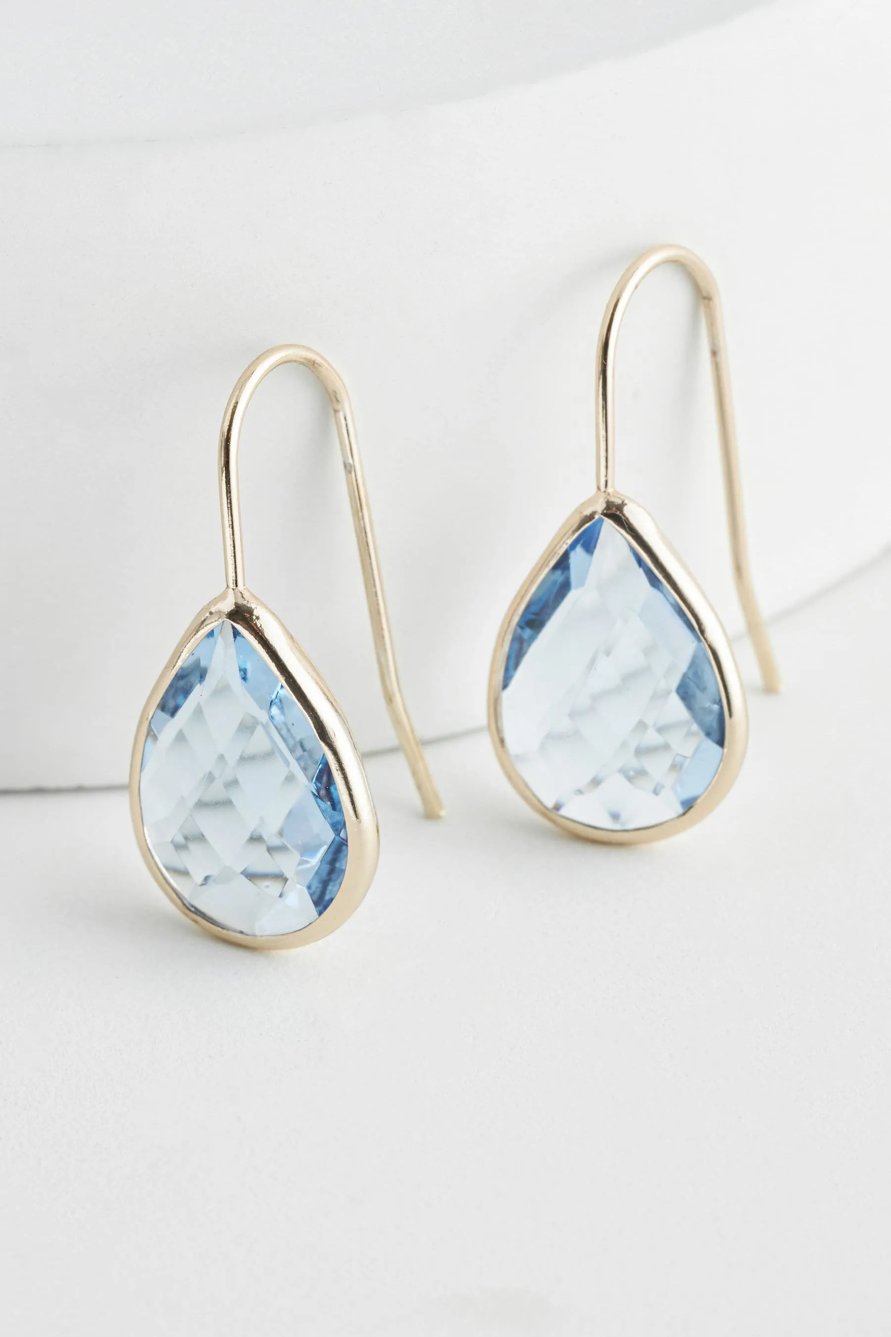 Dorato  - Orecchini a Blu Stone a goccia