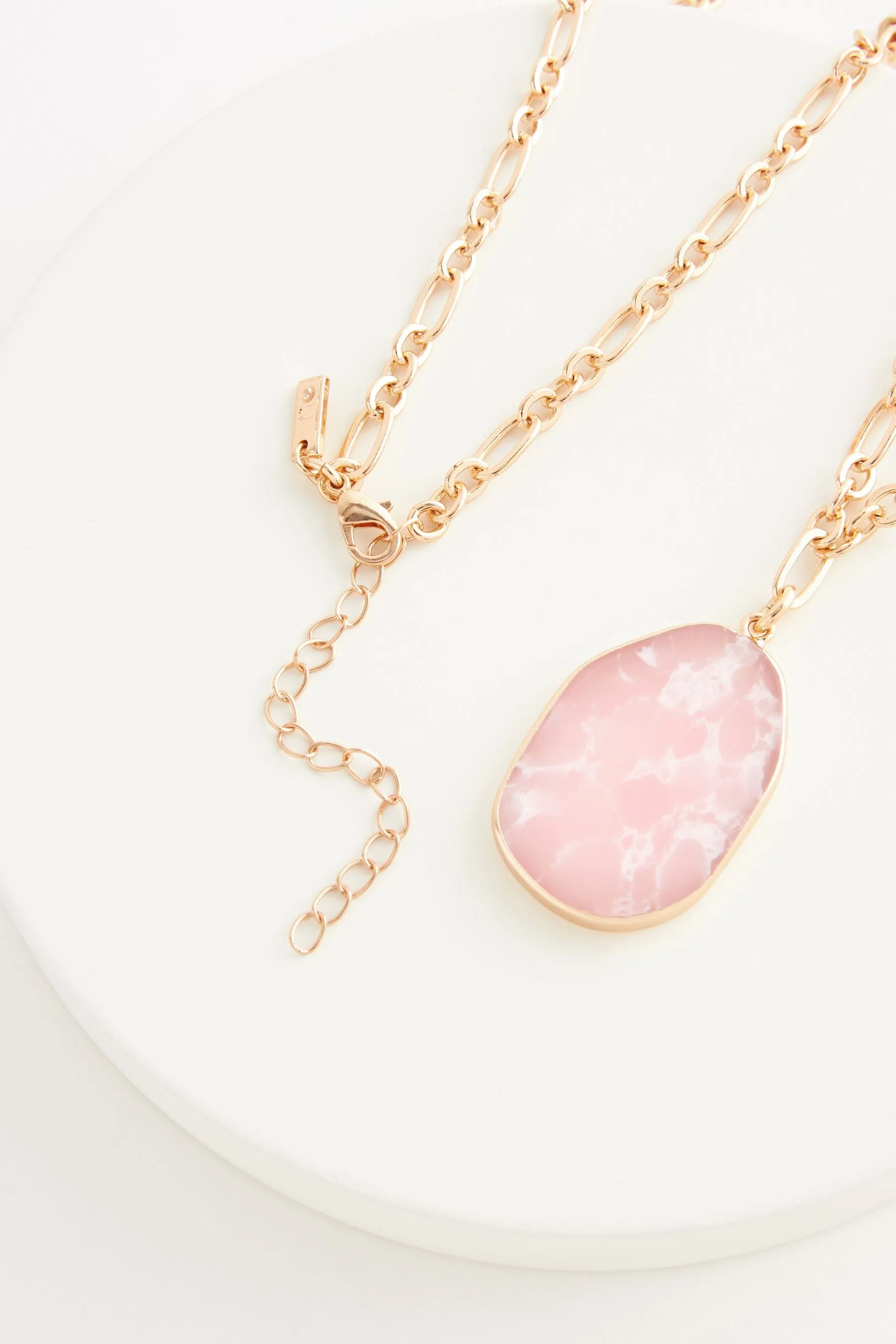 Dorato  - Rosa - Collana con Stone sintetica